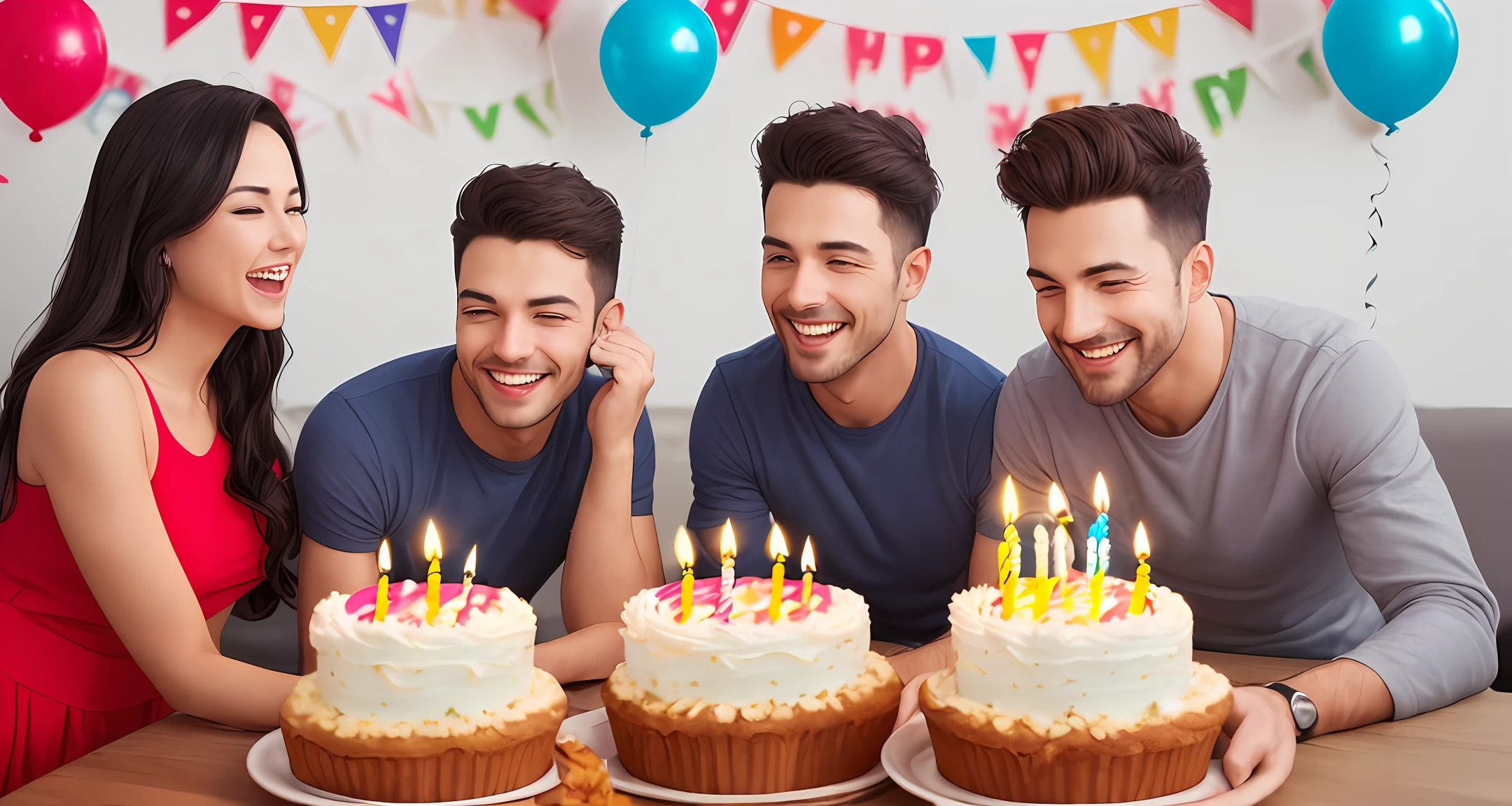 Man celebrating his birthday with his wife