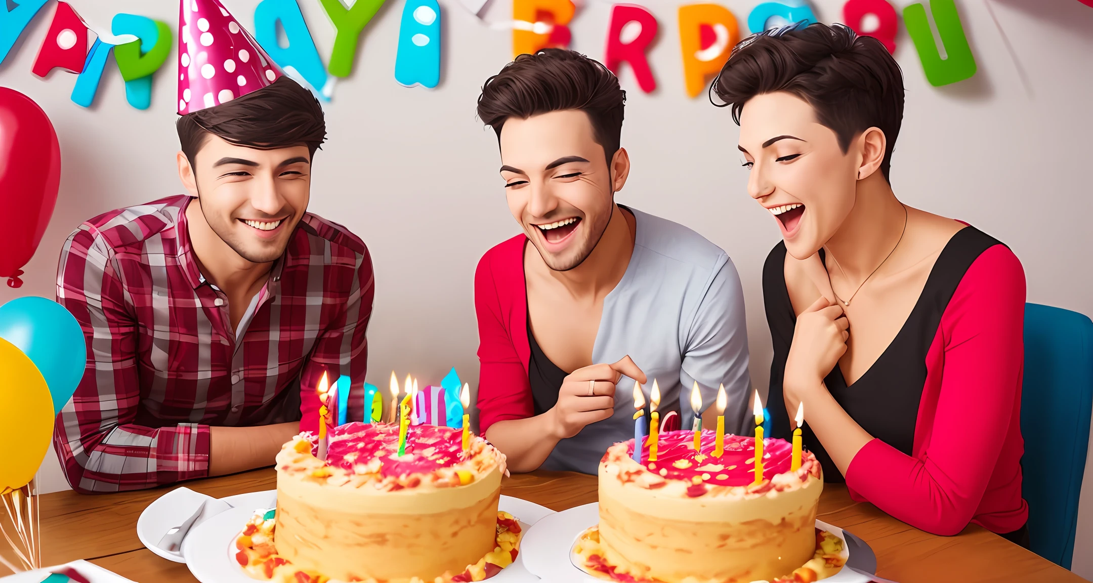 Man celebrating his birthday with his wife