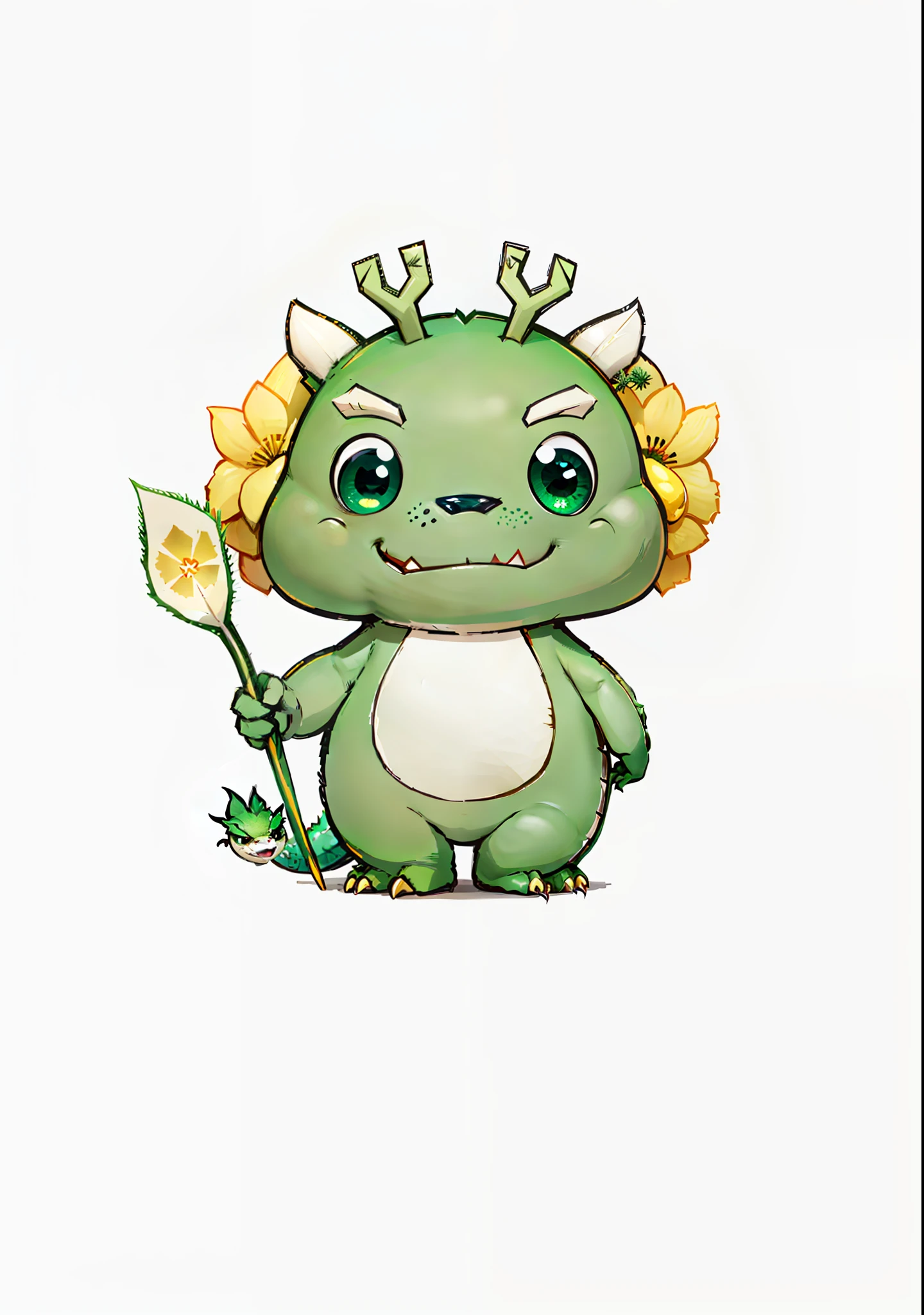cartoon green monster with a flower in its hand, as an anthropomorphic dragon, gold green creature, cute little dragon, newly hatched dragon, but as an anthropomorphic dragon, cute forest creature, anthropomorphic dragon, dragon-shaped human, a humanoid thistle monster, stuffed dragon, green skin with scales, anthropomorphic cactus