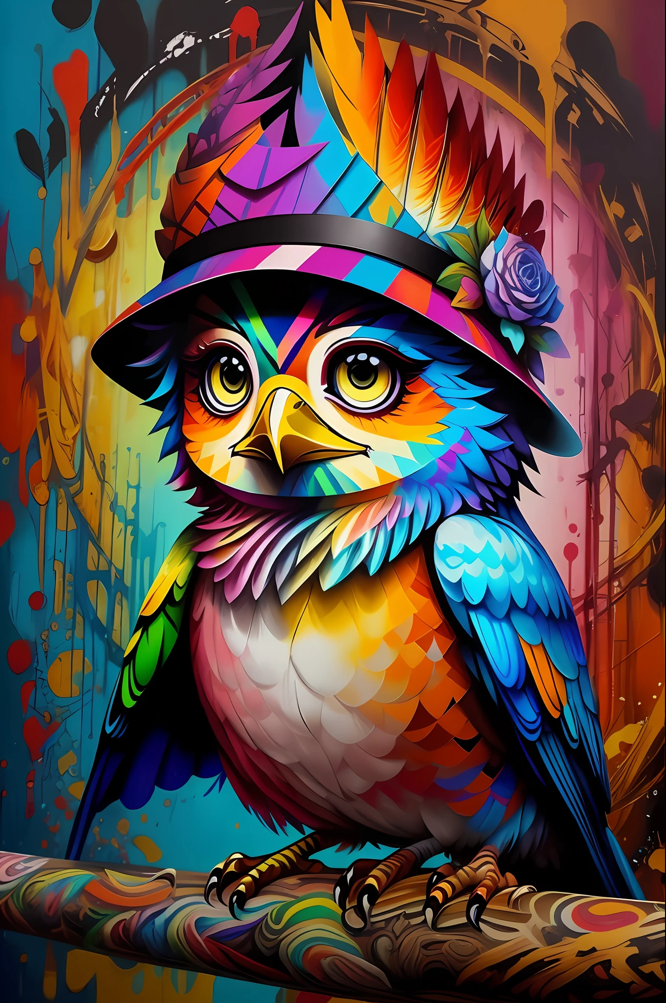 (Bird well saw you), Eduardo Kobra padding ,wall PORTRAIT geometric multidimensional, art, chibi,
yang016k, beautiful, colorful,
masterpieces, top quality, best quality, official art, beautiful and aesthetic,