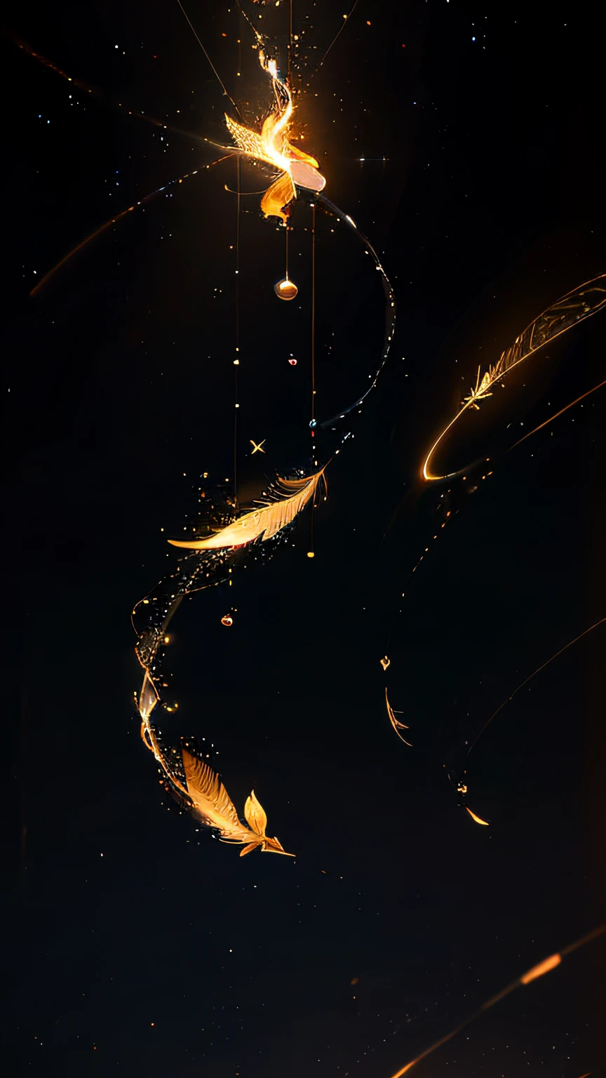 effervescent bubbles breifly exist for a mement in time, HD detail, hyper-detail, cinematic, surrealism, soft splashes of light, light fountain, feathers of light coming out, deep field focus bokeh, distant glowing musical notes in the background, ray tracing, and surrealism. --v6