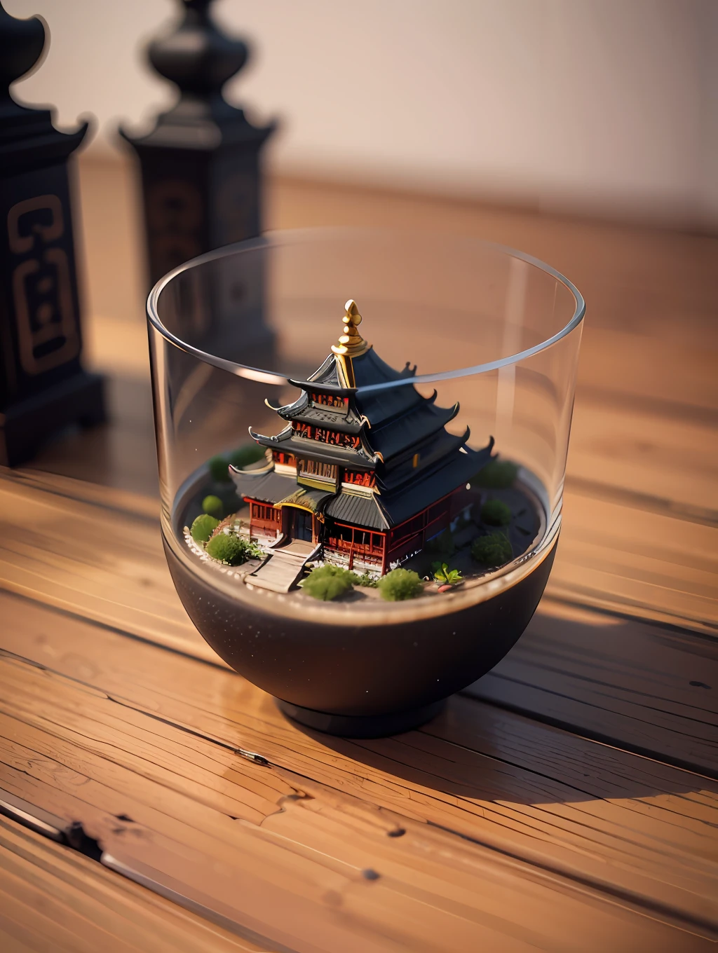 mini\(ttp\), (8k, RAW photo, best quality, masterpiece:1.2), (realistic:1.37),(chinese temple), miniature, landscape, (isometric), glass tank,in bowl, (8k, best quality, masterpiece:1.2), (realistic, photo-realistic:1.37), ultra-detailed,,