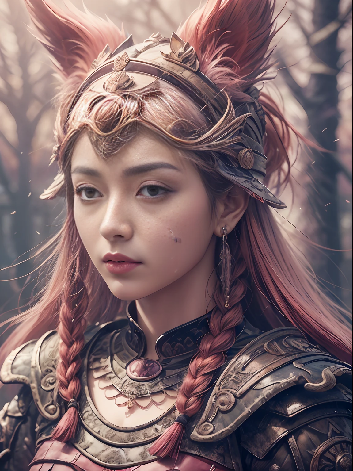 (((a Woman in the surreal dream landscape))), a pink forest in the foreground,highly detailed digital art, surreal frozen landscape, pink forest, 8k, masterpiece, anatomically correct, textured skin,celebrity image mashup, close-up, joong keun lee --ar3:4 --v5.1--style raw --auto