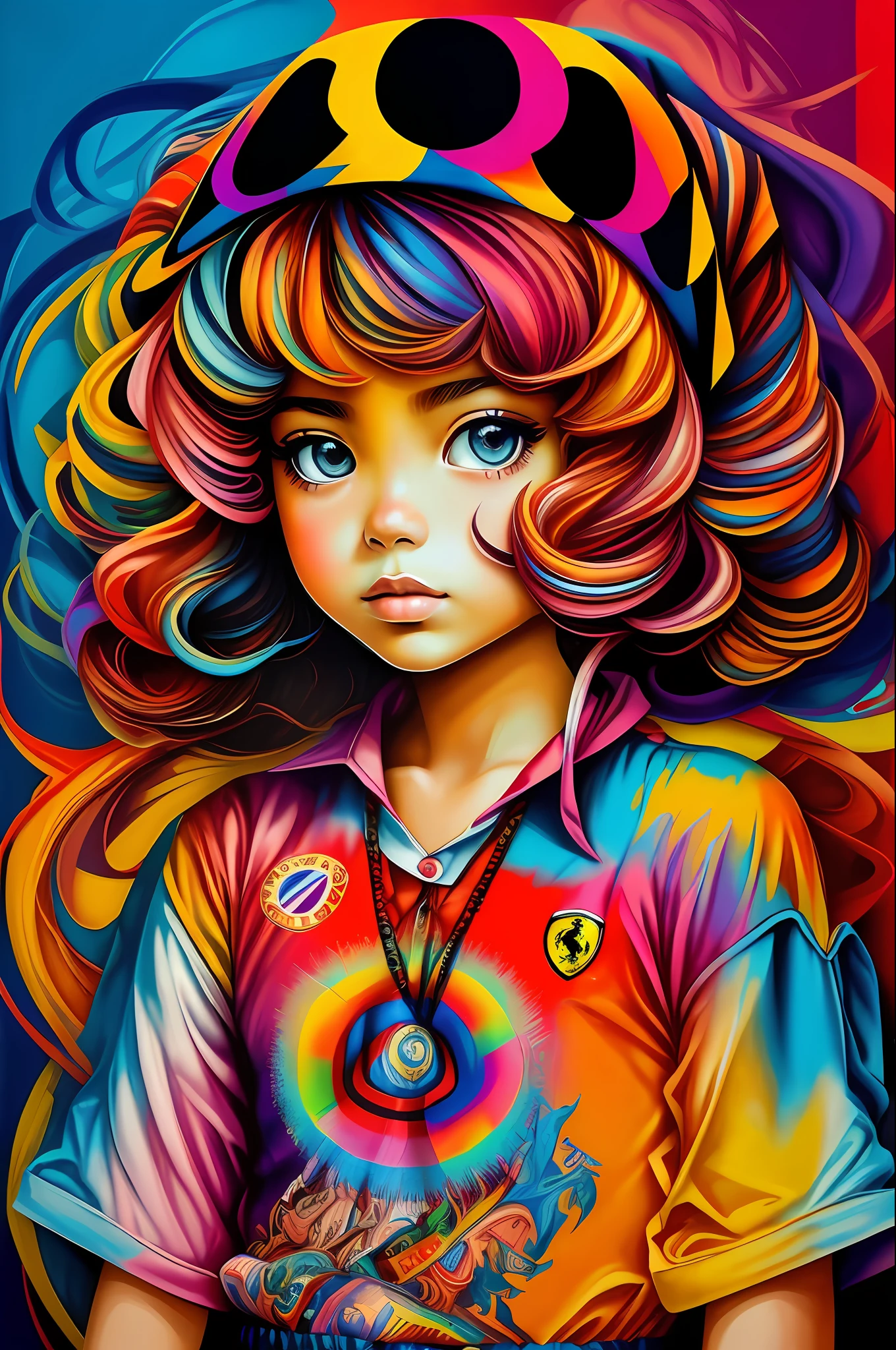 (Ferrari Car)), Eduardo Kobra padding ,wall PORTRAIT geometric multidimensional, art, chibi,
yang032k, beautiful, colorful,
masterpieces, top quality, best quality, official art, beautiful and aesthetic,