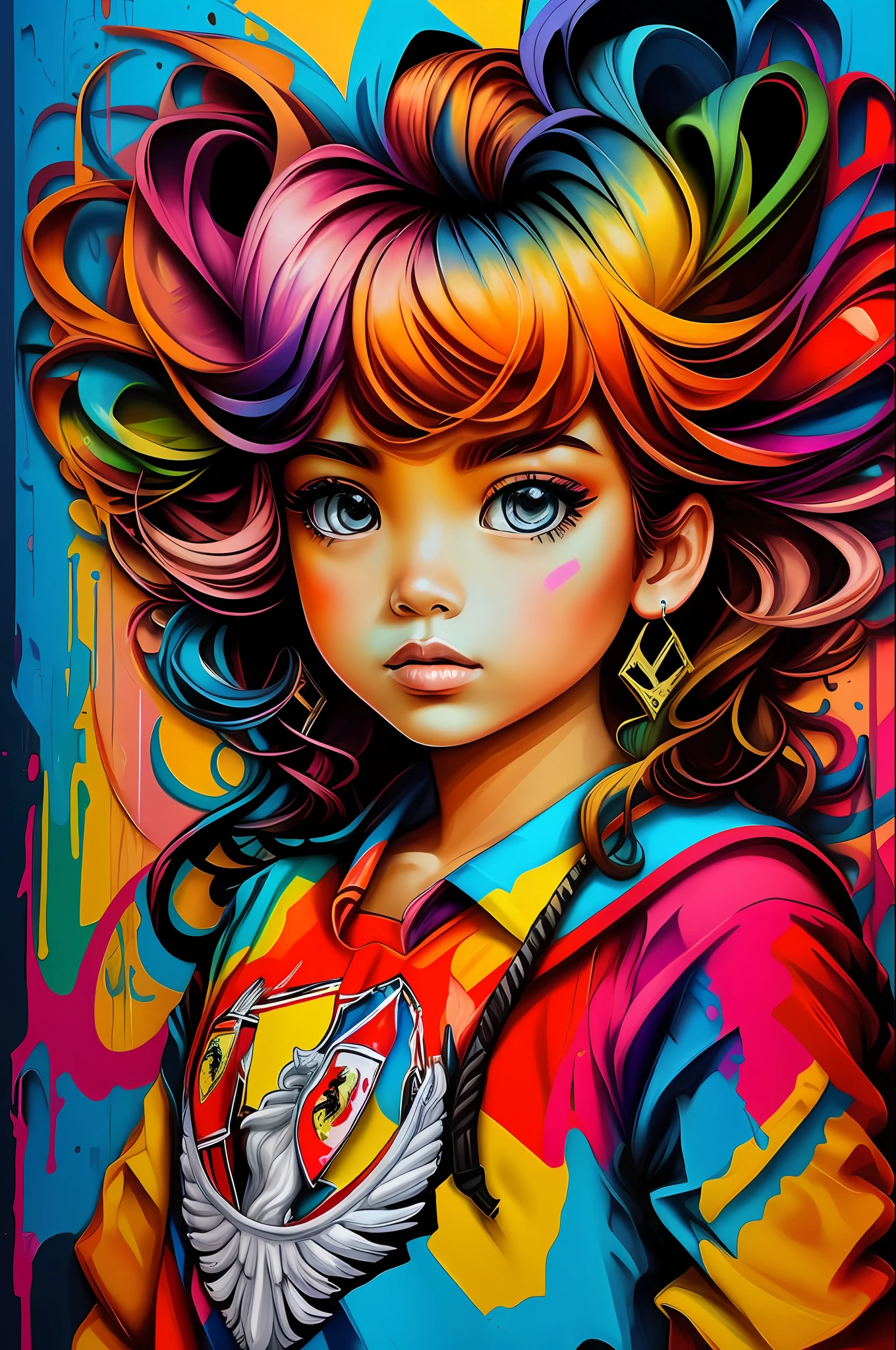 (Ferrari Car)), Eduardo Kobra padding ,wall PORTRAIT geometric multidimensional, art, chibi,
yang032k, beautiful, colorful,
masterpieces, top quality, best quality, official art, beautiful and aesthetic,