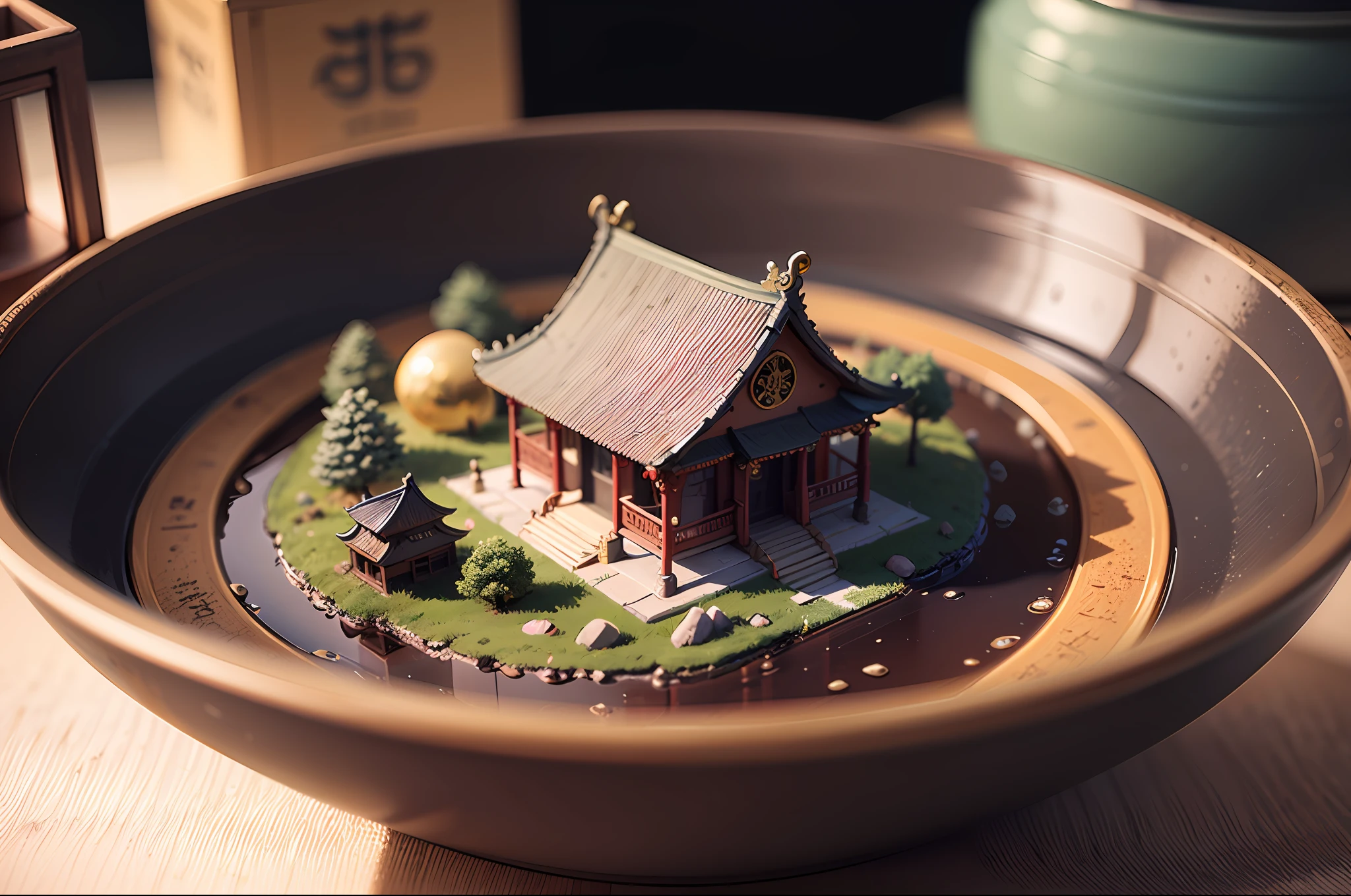 mini\(ttp\), (8k, RAW photo, best quality, masterpiece:1.2), (realistic:1.37),(chinese temple), miniature, landscape, (isometric), glass tank,in bowl, (8k, best quality, masterpiece:1.2), (realistic, photo-realistic:1.37), ultra-detailed,,