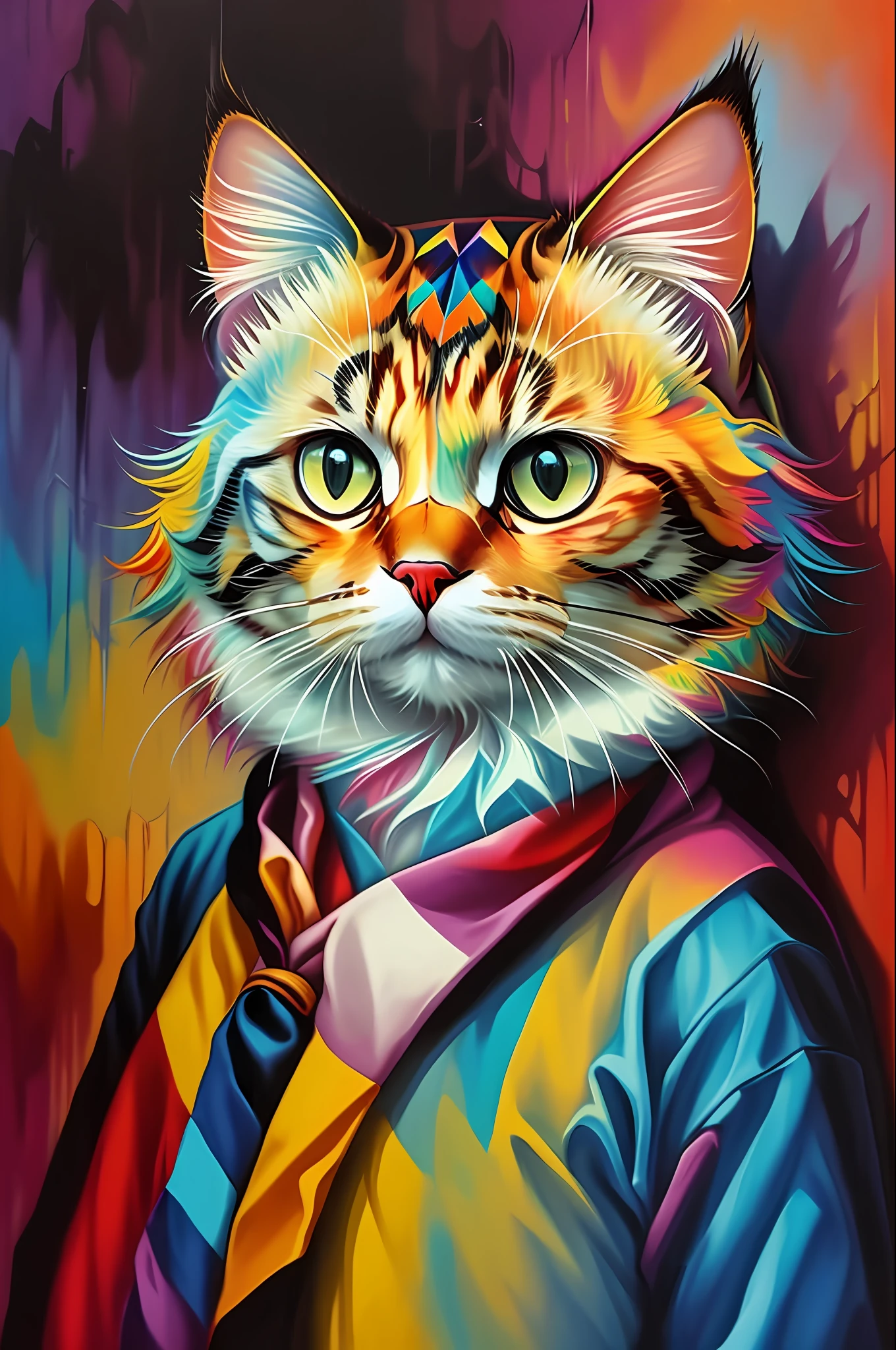 (Cat Persian)), Eduardo Kobra padding ,wall PORTRAIT geometric multidimensional, art, chibi,
yang016k, beautiful, colorful,
masterpieces, top quality, best quality, official art, beautiful and aesthetic,
