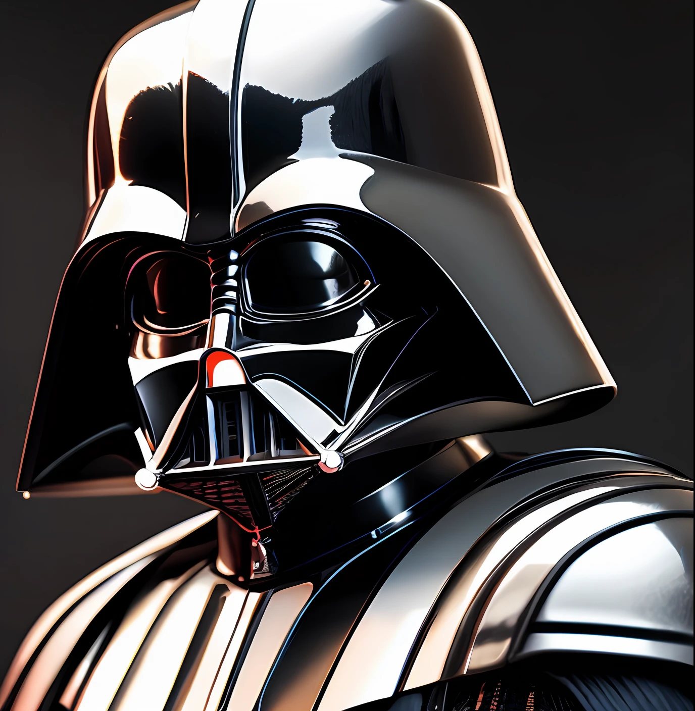 A good-looking man in Darth Vader's outfit, no mask, realistic, cinematic, black background --auto