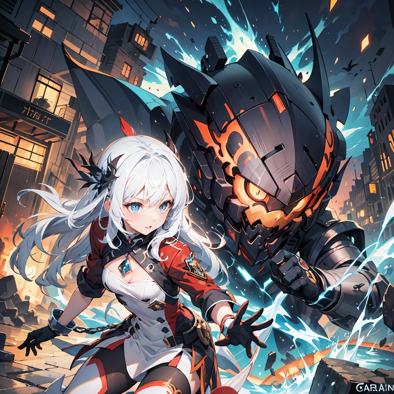 *freshness established=true { "prompt": "chico pic: Boy in white tactical armor and blue aura in a powerful perspective pose, ojos cerrados, Red and white hair with chains in a destroyed alley", "language": "es", "modifiers": ["Stable Diffusion"], "max_tokens": 0 } cara ruda, en perspectiva, mechones rojos, con gabardina negra, with the right hand emitting demonic energy,