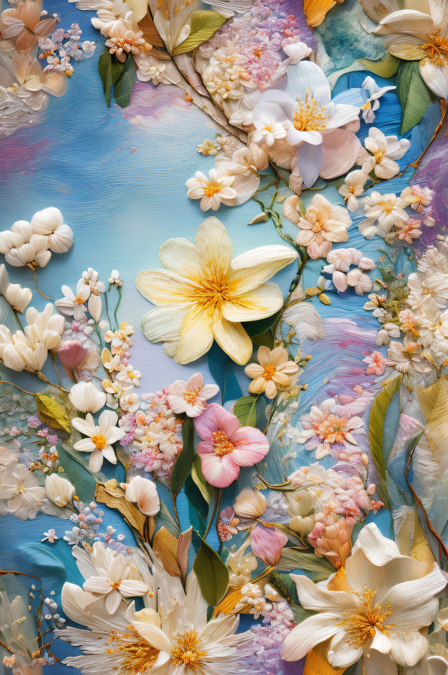 Best quality, masterpiece, ultra high res, (photo realistic:1.4), surrealism, dream-like,
Stephanotis blossom, ((abstract art)),
Embroidery,
