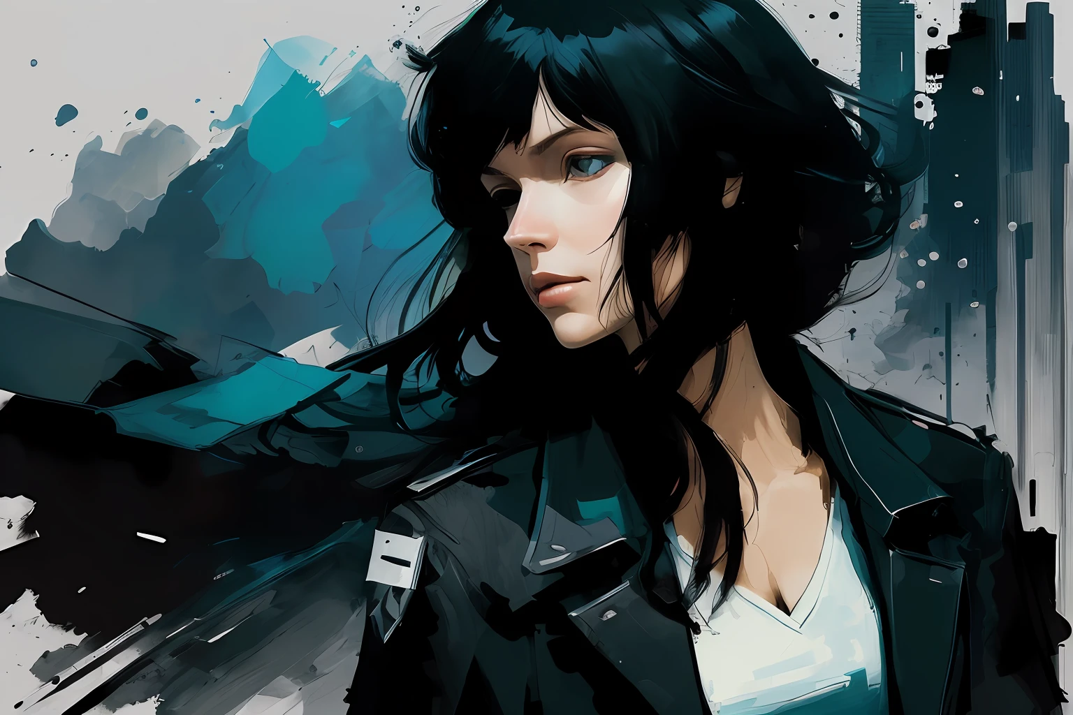 (style of ashley wood),woman,madeon