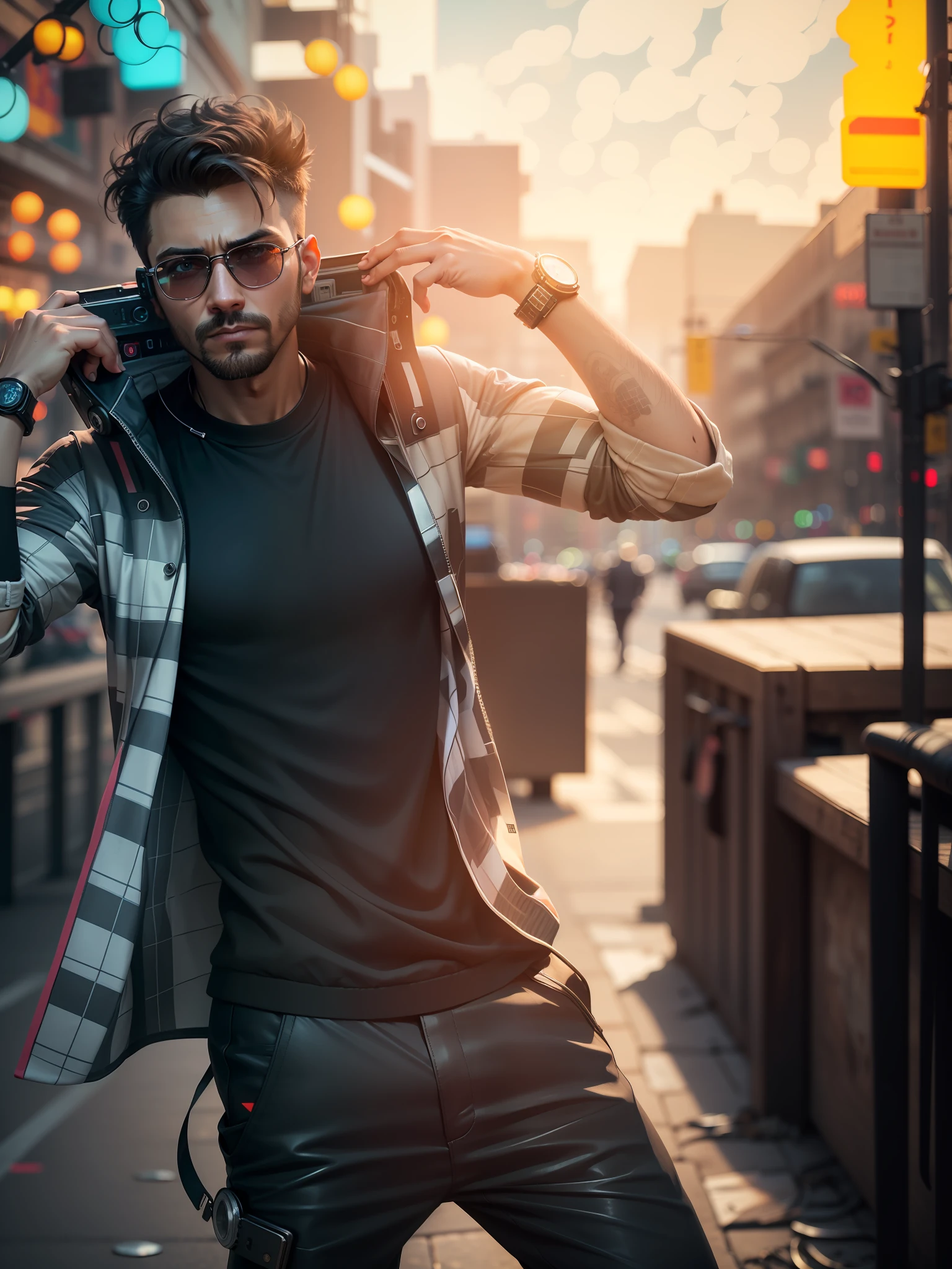 Cyberpunk look,cool men.real life,realistic, 4k image.dslr click