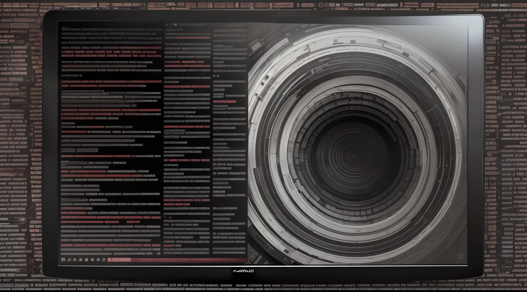 A black and white garbled screen on a laptop screen