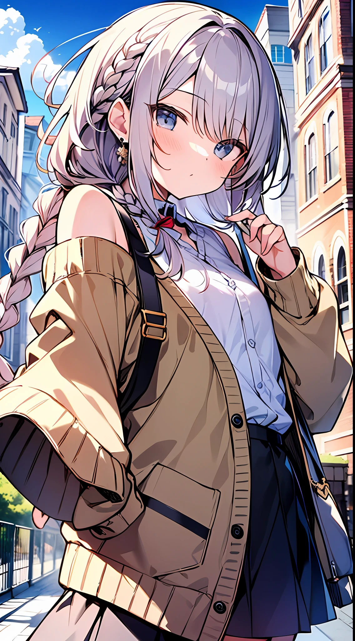 (incredibly absurdres absolutely resolution: 1.5), Best Quality, Masterpiece, Ultra High Definition, 8k, (Multiple Girls), (Pale Cardigan, Sneakers, Skirt) BREAK Shoujo Manga Style, (Loli), Soft Line Art, Digital Enhancement, Shojo Manga Touch, Shoujo Manga Core, ( Hair length to the shoulders))), (((short braid))), entangle, beautiful and aesthetic: 1.5, High quality: 1.3
