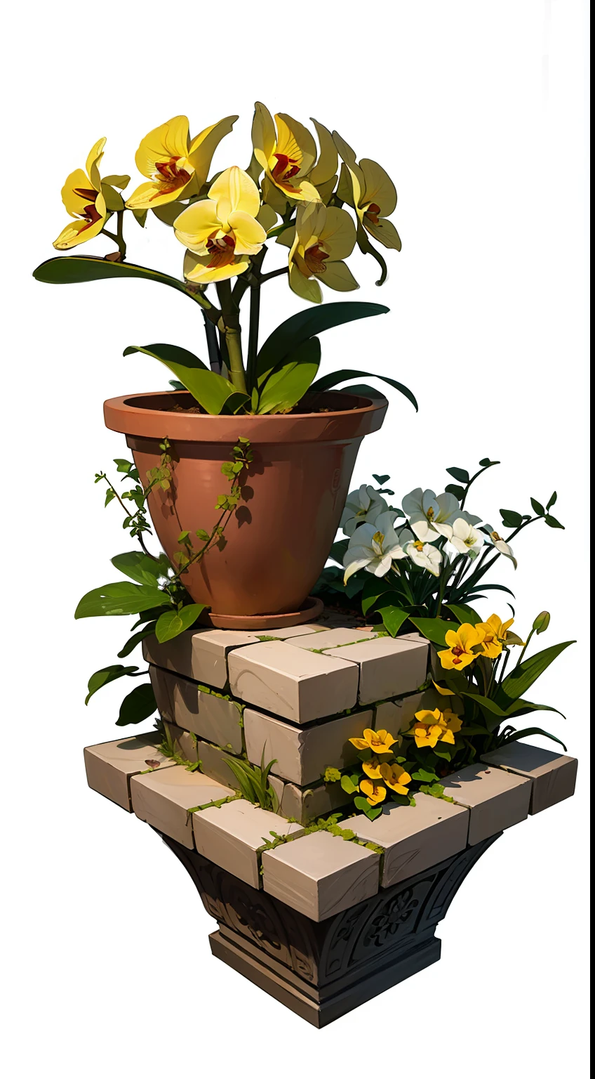 [(white background:1.7)::5], [(game character portrait:1.5):5],(rear garden):1.3),(parterre):1.5), (flowerpot:1.1),stairs, brick wall,(orchid:1.2),ivy, petals,potted plant,Iris
(masterpiece:1.3), (the best quality:1.2), (super fine illustrations:1.2),dappled sunlight, god rays,
1 girl, mid shot,(looking at viewer),full body,black hair, short hair,(glasses),