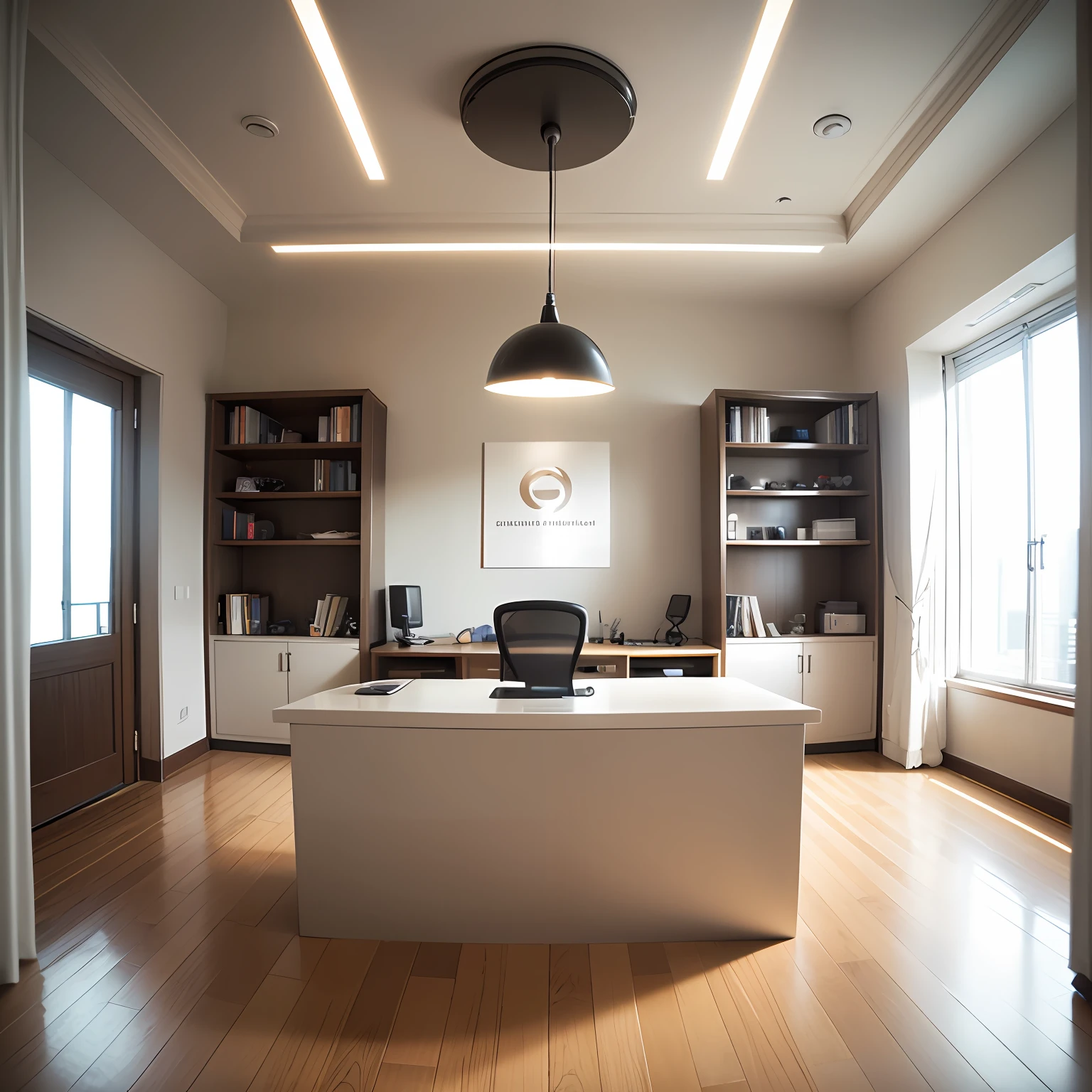Establish a high-end atmosphere, a very strong sense of science and technology oral consultation room, large space, the background is mainly white tones --auto