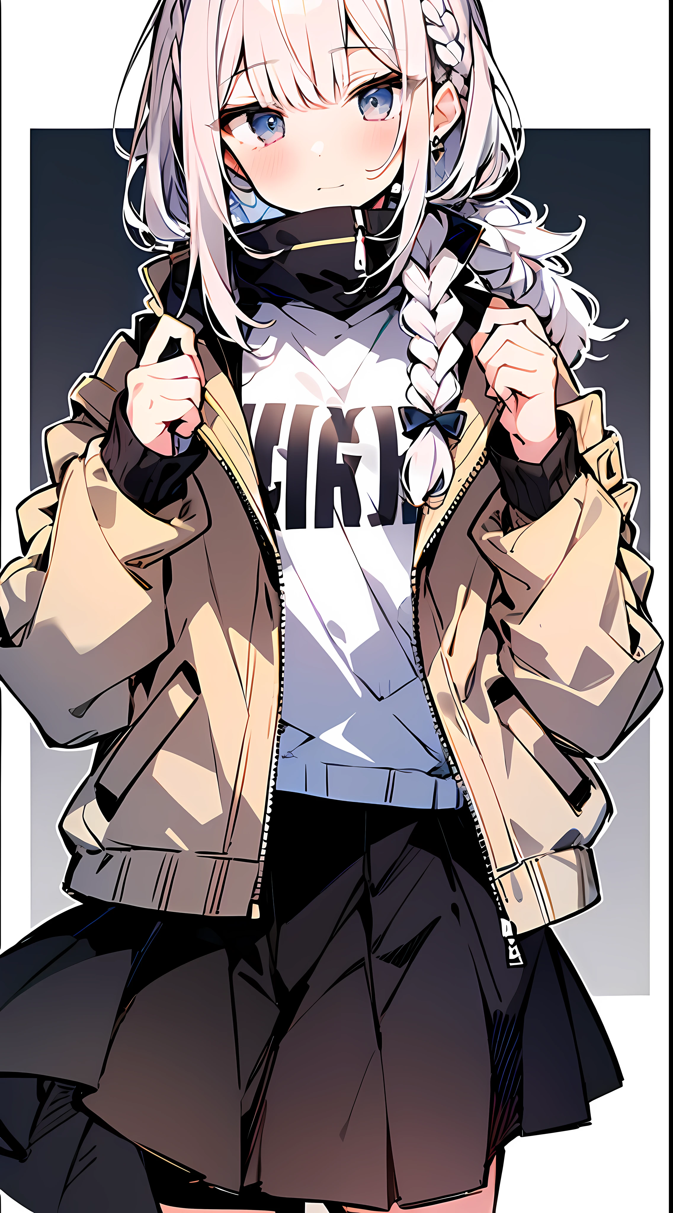 (Incredibly Absurdres Absolutely Resolution: 1.5), Top Quality, Masterpiece, Ultra High Definition, 8k, (Multiple Girls), (Light Colored Jacket, Sneakers, Skirt) BREAK Shoujo Manga Style, (Loli), Soft Line Art, Digital Enhancement, Shojo Manga Touch, Hairstyle Fax, Environmental Change Scene, Hairstyle Fax, Shojo Mangacore, (((Hair length to shoulder))), (((Short braid))), entangle, beautiful and aesthetic: 1.5, High quality: 1.3