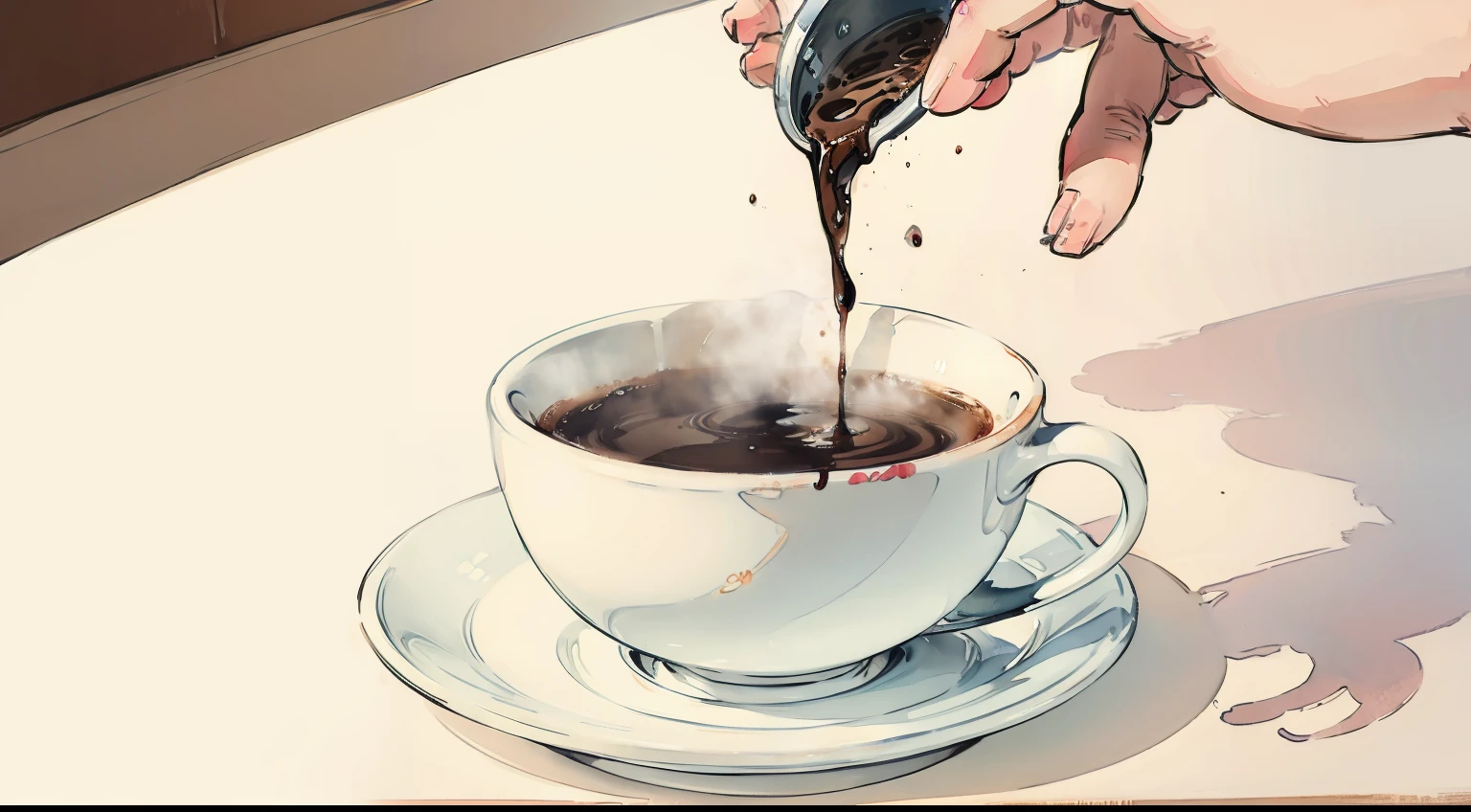 Watercolor, coffee cup