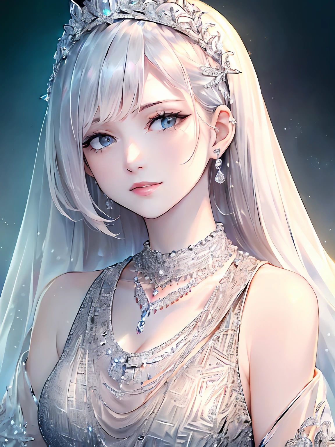 "((8k ultra detailed CG) (masterpiece:1.3) (diamond necklace:1.4) (white gold:1.2) (diamond shaped frame:1.2)), elegant design, high-quality craftsmanship, stylish accessory, luxurious piece, perfect for any occasion, exquisite beauty, intricate details, shimmering brilliance."