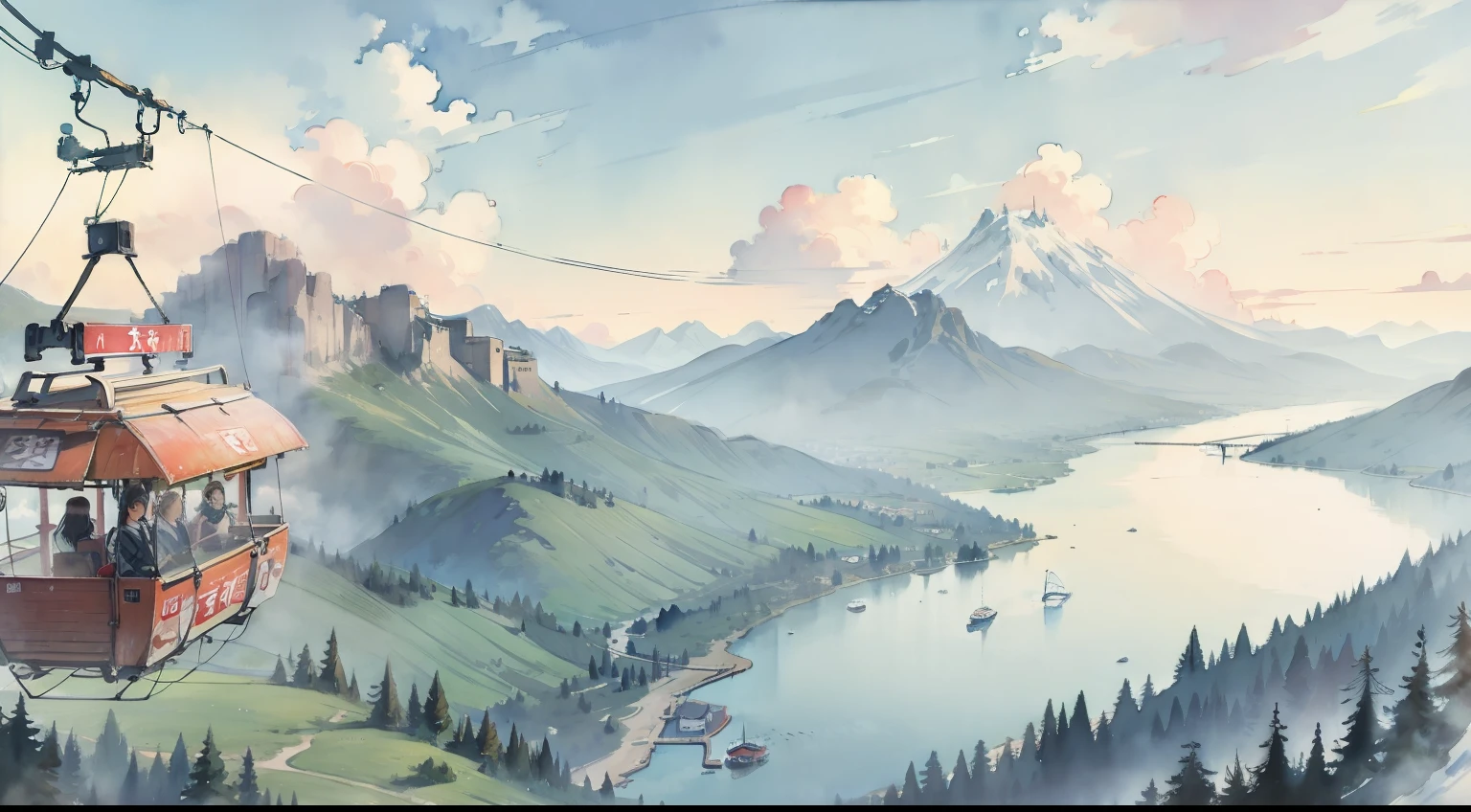 Watercolor, Ropeway