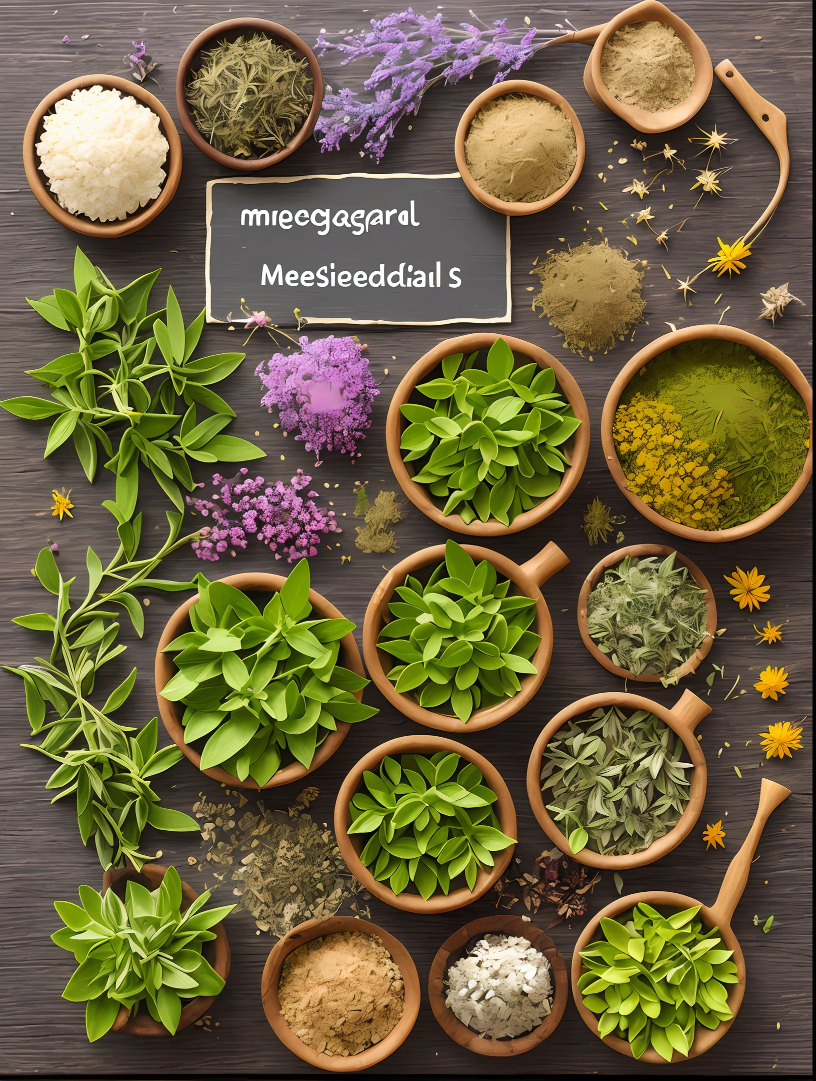 Create an ebook cover on medicinal herbs with the name (100 medicinal herbs)