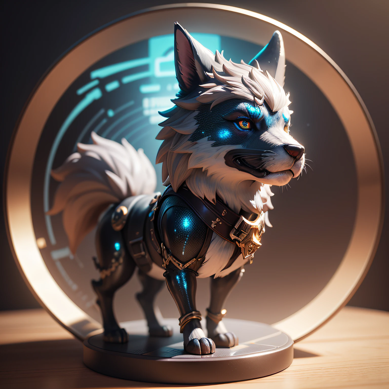 musivbox holographic, metallic, game asset 3d, detailed muzzle, 3d octane render, funko --auto