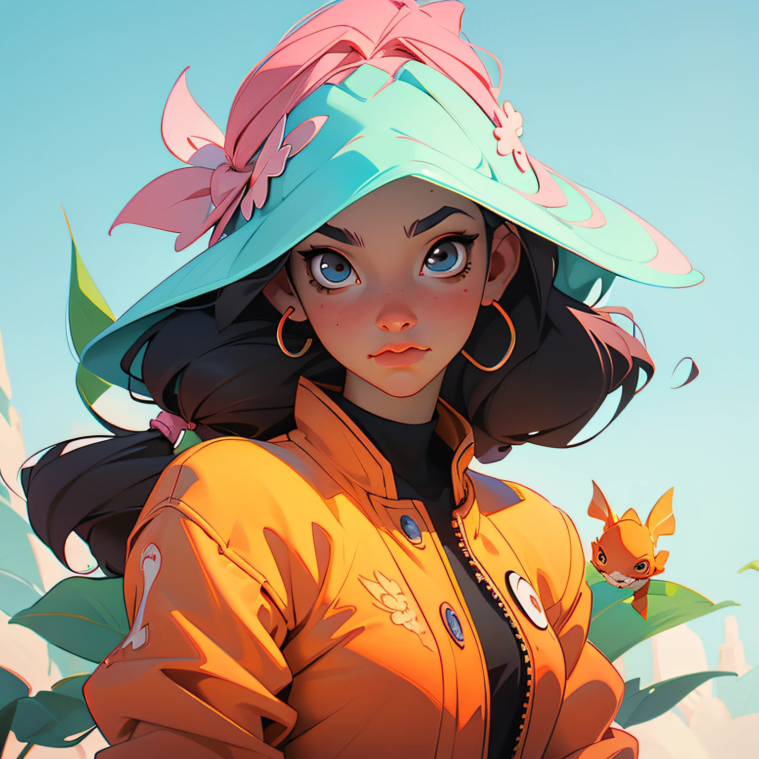 Anime of beauty in Hotspring by Ruan Jia and Musha, Glossy eyes, intricate details, inspired by OffWhite, tumblr, inspired by Yanjun Cheng style, digital art, lofi girl internet meme, no clothing, trending on dezeen, catalog photo, golden fishes, 3 d render beeple, rhads and lois van baarle, bright pastel colors, a beautiful artwork illustration, retro anime girl