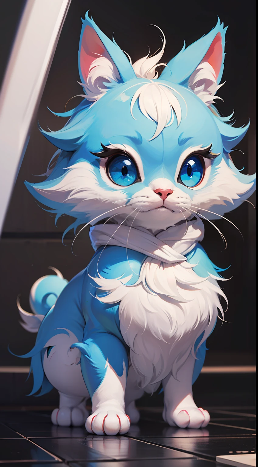 8k,cg,Fantzcartoonmonster|rabbitdesign,white|black,ultradetailed,randomcolors,    Fantz cartoon monster,cat,, masterpiece, best quality,