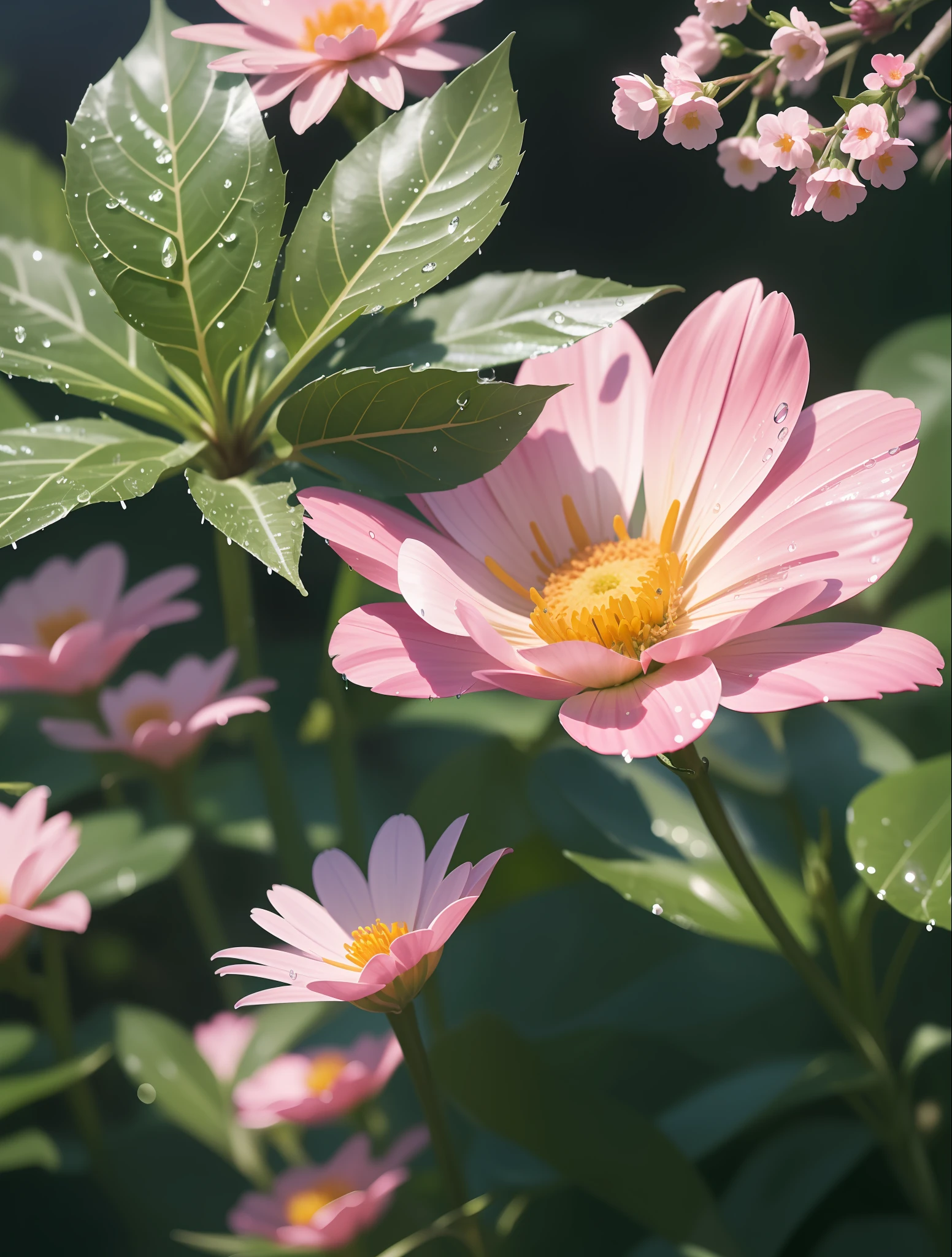 "Vivid and immersive rainy landscapes adorned with vibrant and realistic flowers 🌧🌸 in stunning HD & 4K quality."
