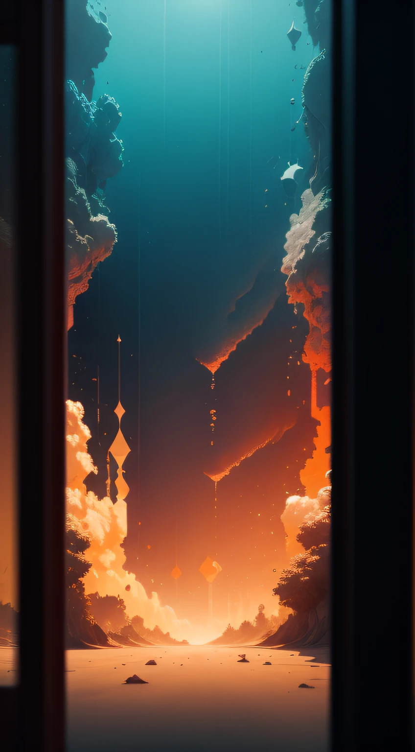 Surrealism, drop shadow, anaglyph, stereogram, tachi-e, pov, atmospheric perspective, f/4.0, 8k, super detail, ccurate, best quality, UHD