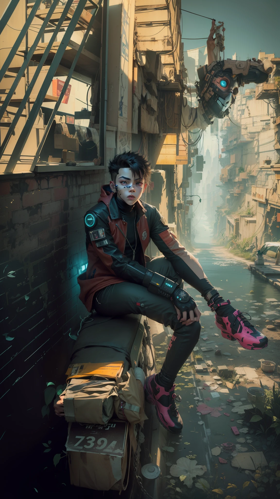 Cyberpunk. Young. Boy. Mask
