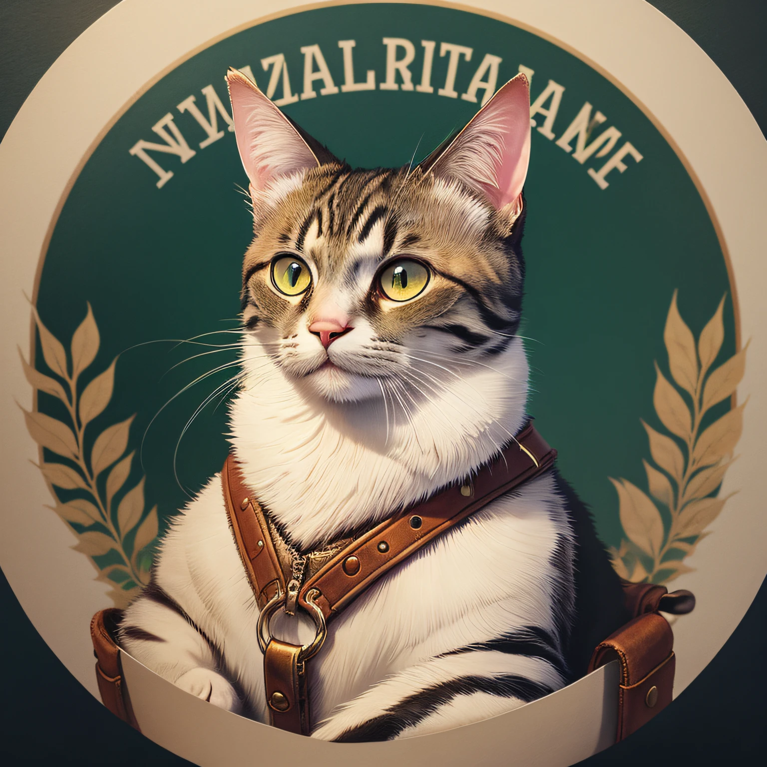 there is a cat that is sitting in a leather chair, cattie - brie of mithril hall, ultra realistic illustration, realistic anime cat, anthropomorphic female cat, inspired by Paweł Kluza, portrait of ultra realistic, rutkowski ilya krenz nixeu wlop, ultrarealistic illustration, ultra realistic picture, anthropomorphic cat