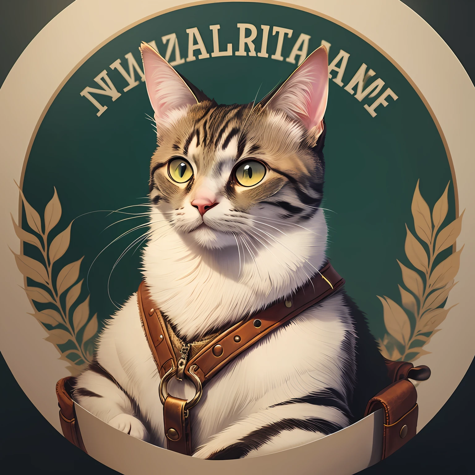 there is a cat that is sitting in a leather chair, cattie - brie of mithril hall, ultra realistic illustration, realistic anime cat, anthropomorphic female cat, inspired by Paweł Kluza, portrait of ultra realistic, rutkowski ilya krenz nixeu wlop, ultrarealistic illustration, ultra realistic picture, anthropomorphic cat