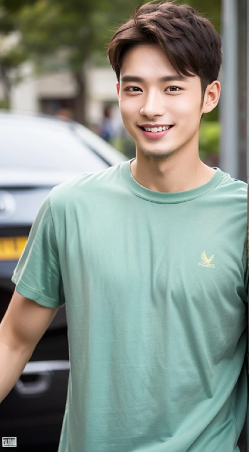 male, about 25 years old, smile, sharp focus, full body (1.5), summer, shirt, wonderful, honeycomb,