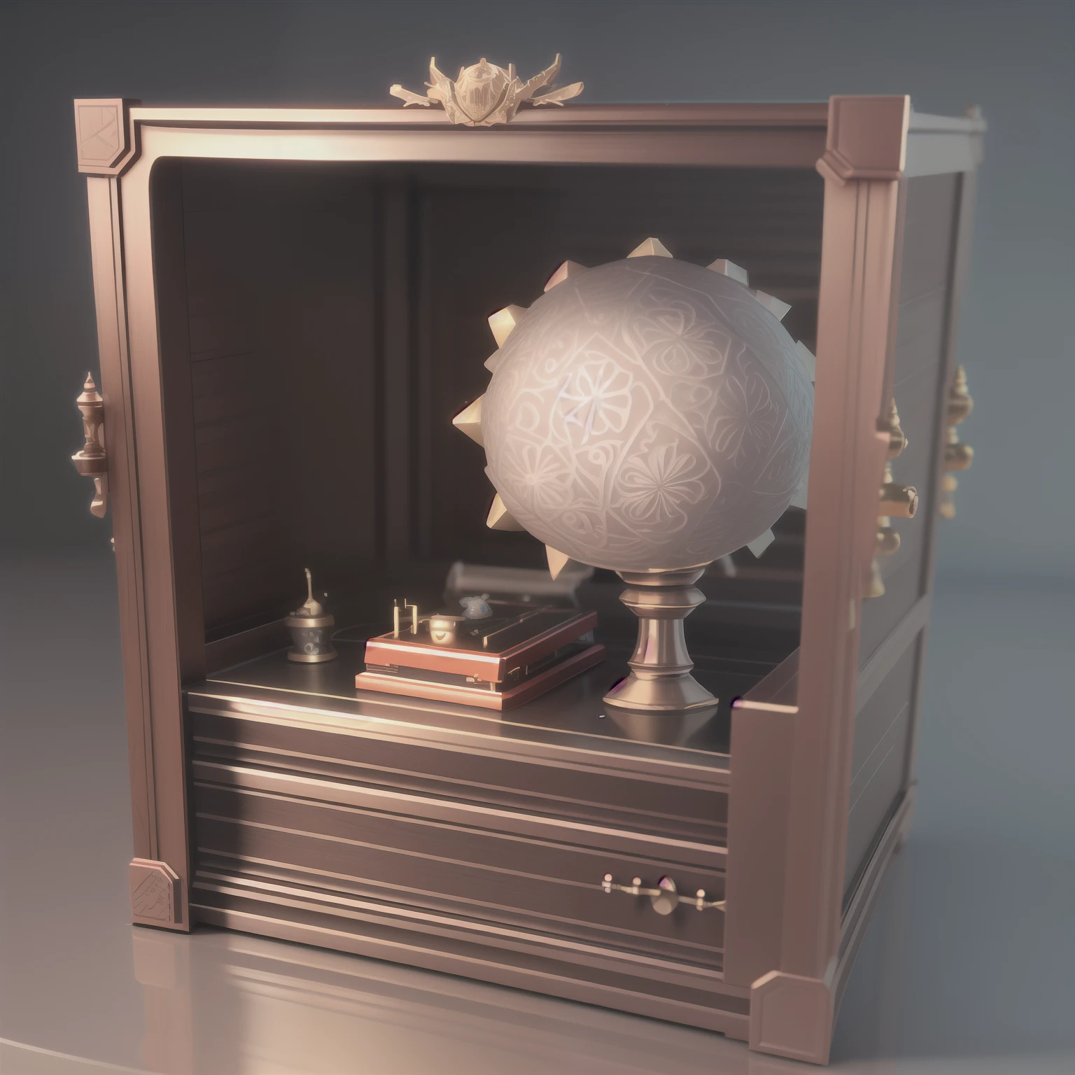 MUSIC BOX, game asset 3d, detailed muzzle, 3d octane render, funko
