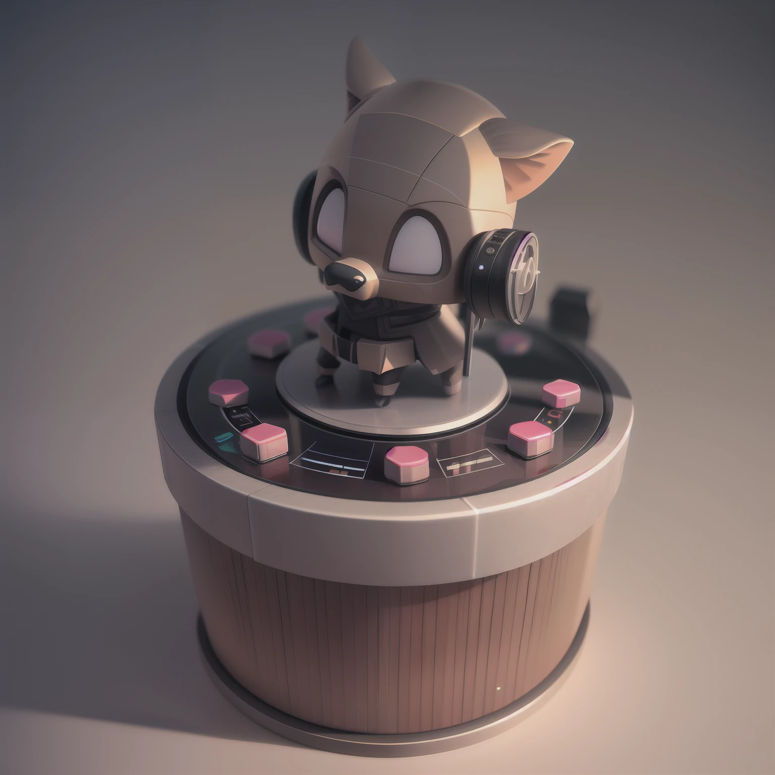 MUSIC BOX, game asset 3d, detailed muzzle, 3d octane render, funko