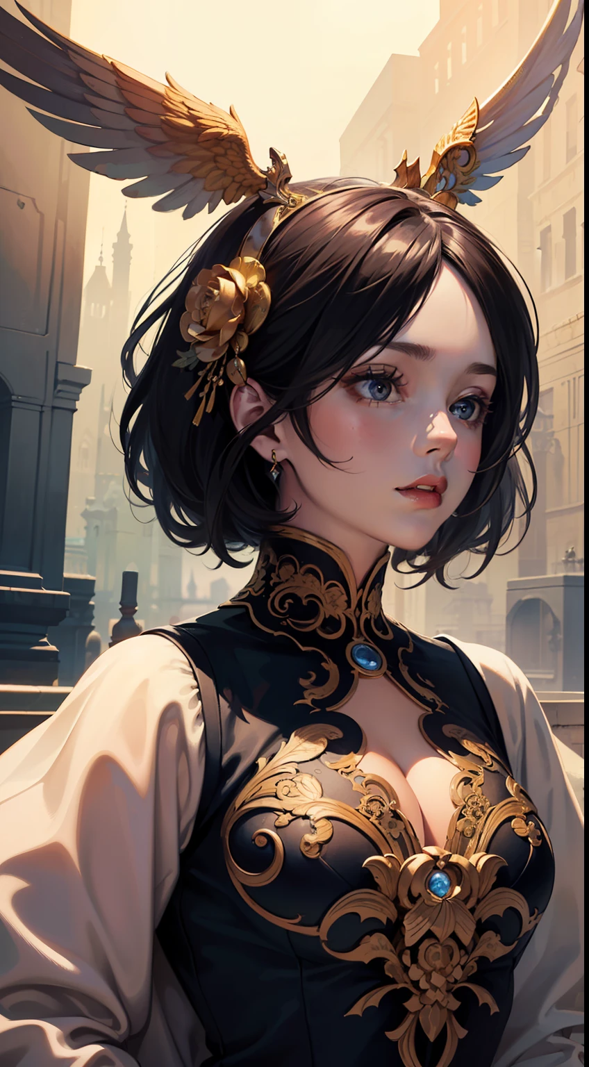 (masterpiece, top quality, best quality, official art, beautiful and aesthetic:1.2), (1lady:1.3), extreme detailed,(fractal art:1.3),colorful,highest detailed,(upper body:1.3),