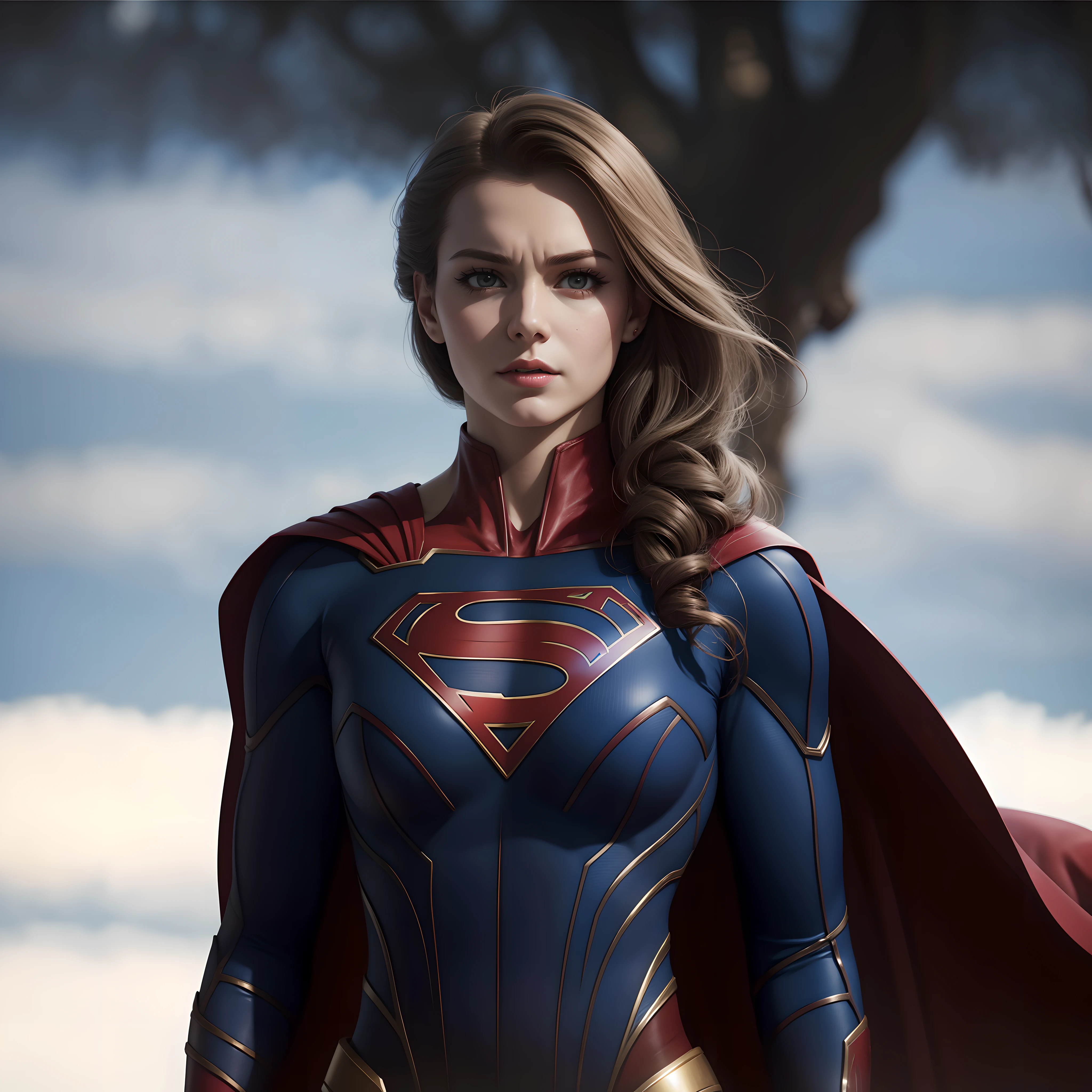 Supergirl with detailed costume, 8k, high resolution, detailed suit