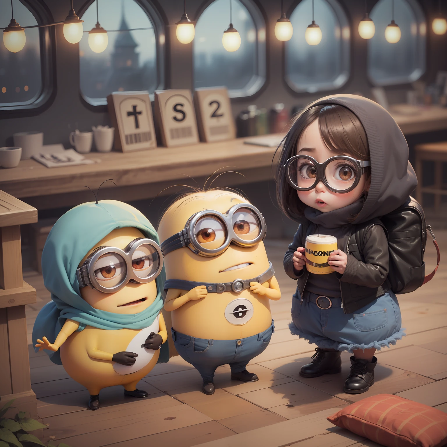 "Minions from the movie, Despicable Me, the Night"