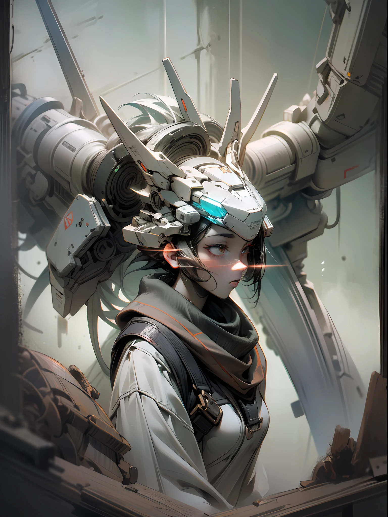 ((Best Quality)), ((Masterpiece)), (Very Detailed: 1.3),(Best Quality Detail: 1.2), Lonely Cyberpunk and His Red Mech in the Ruins of the Forgotten War City, Scar Full of Face, Deep Sad Eyes, Realistic,8K HD, Ultra Detailed, High Quality Texture, High Quality Texture, High Quality Detail, Detailed Texture, Fine Detail, High Detail, Extremely Detailed High Quality Texture CG, High Quality Shadow, Depth of Field, Ray Tracing,, 3D, Shitu-mecha, Ancient Technology, HDR (High Dynamic Range), Ray Tracing, NVIDIA RTX, Super Resolution, Unreal 5, Subsurface Scattering, PBR Textures, Post Processing, Anisotropic Filtering, Depth of Field, Maximum Sharpness and Acutance, Multilayer Textures, Albedo and Highlight Maps, Surface Shading, Accurately Simulate Light-Material Interactions, Perfect Proportions, Octane Rendering, Two-tone Lighting, Low ISO, White Balance, Rule of Thirds, Large Aperture, 8K RAW, High Efficiency Subpixels, Subpixel Convolution, Emissive Particles, Light Scattering, The Tyndall effect