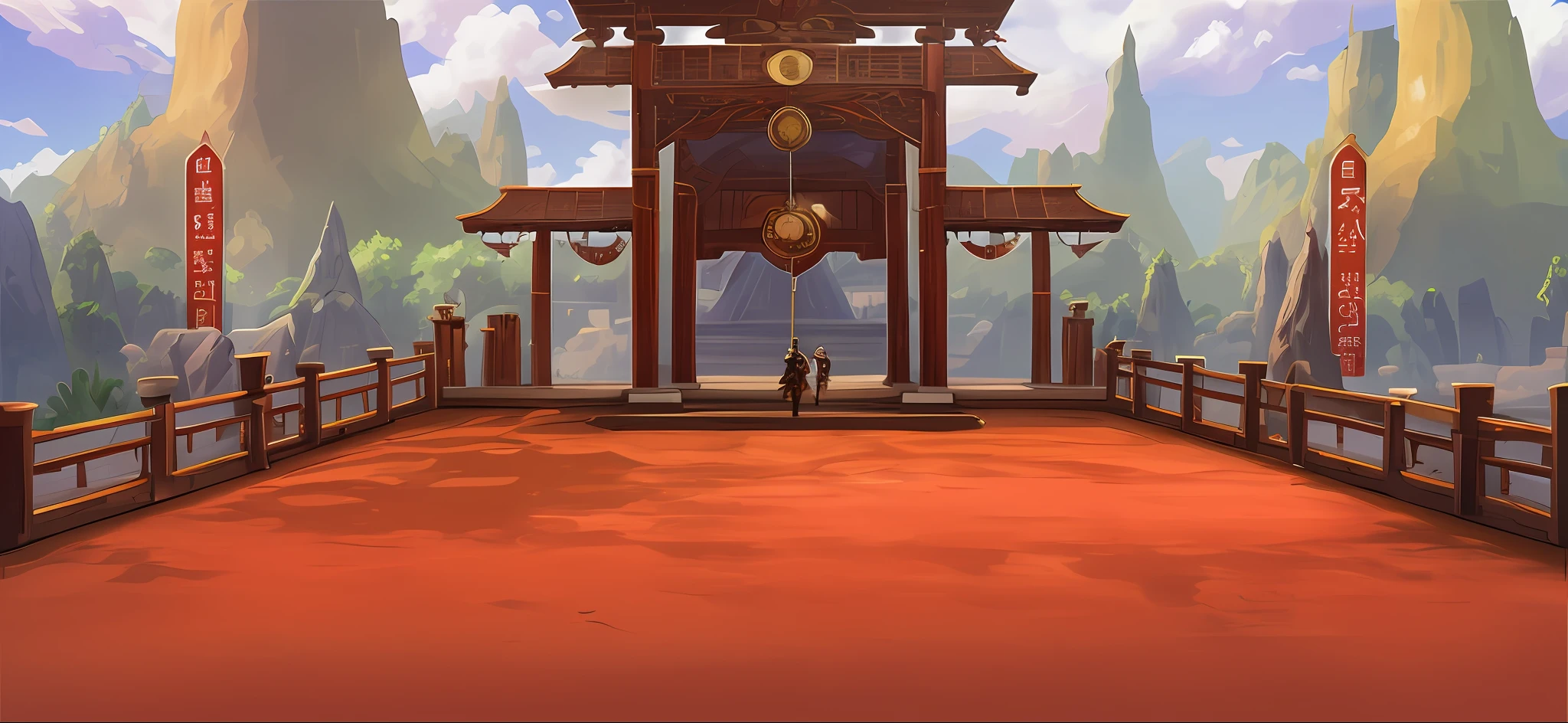 There is a red carpet, arena background, background art, mobile game background, anime background, anime background art, stage background, G Liulian art style, game background, ring, jousting ring