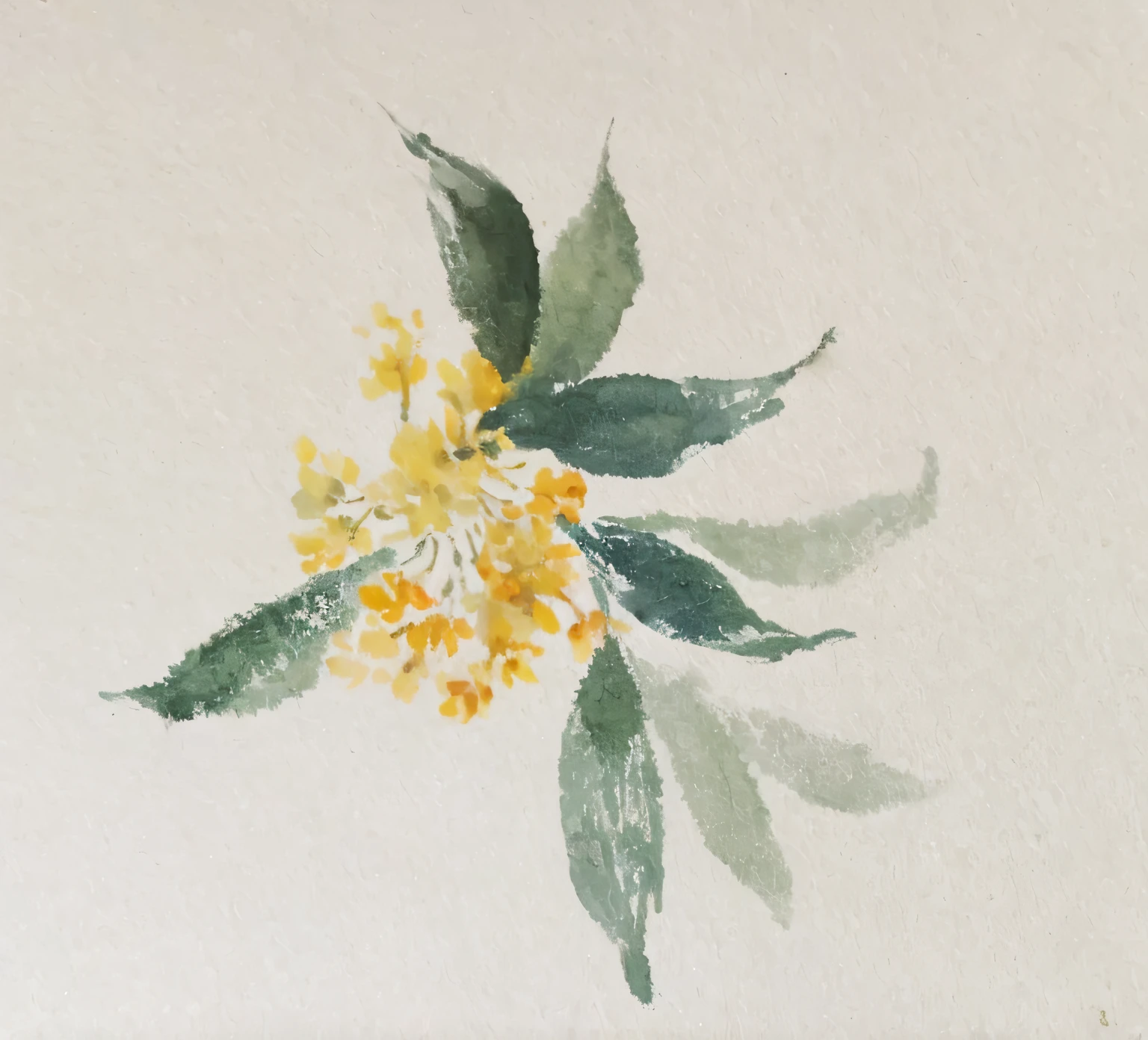 There is a yellow flower painting on a white wall, watercolor on white background, ink painting, watercolor film, color ink, detailed watercolor painting, plant watercolor painting, watercolor painting, painting with fine brush, simple watercolor painting, watercolor painting, watercolor painting on paper, plant art, Australian wildflowers, Catherine Volhan, inspired by Katsukawa Shunling, botanical painting, botanical illustration, botanical artwork