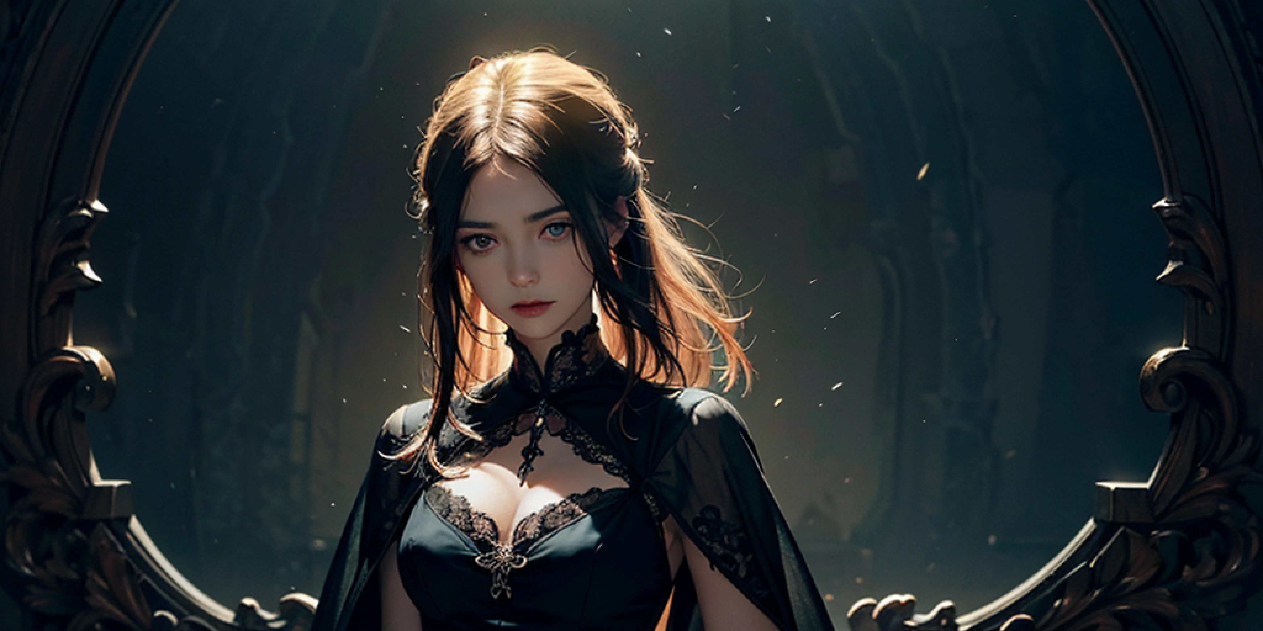 (Fidelity: 1.5), Official Art, Unity 8k Wallpaper, Ultra Detailed, Beautiful, Beautiful, Masterpiece, Best Quality,
darkness, atmosphere, mystery, romanticism, creepy, literature, art, fashion, victorian, decoration, intricate, ironwork, melancholy, lace, contemplation, emotional depth, supernatural,
1 girl, solo, neck, bust composition, fantasy, blues