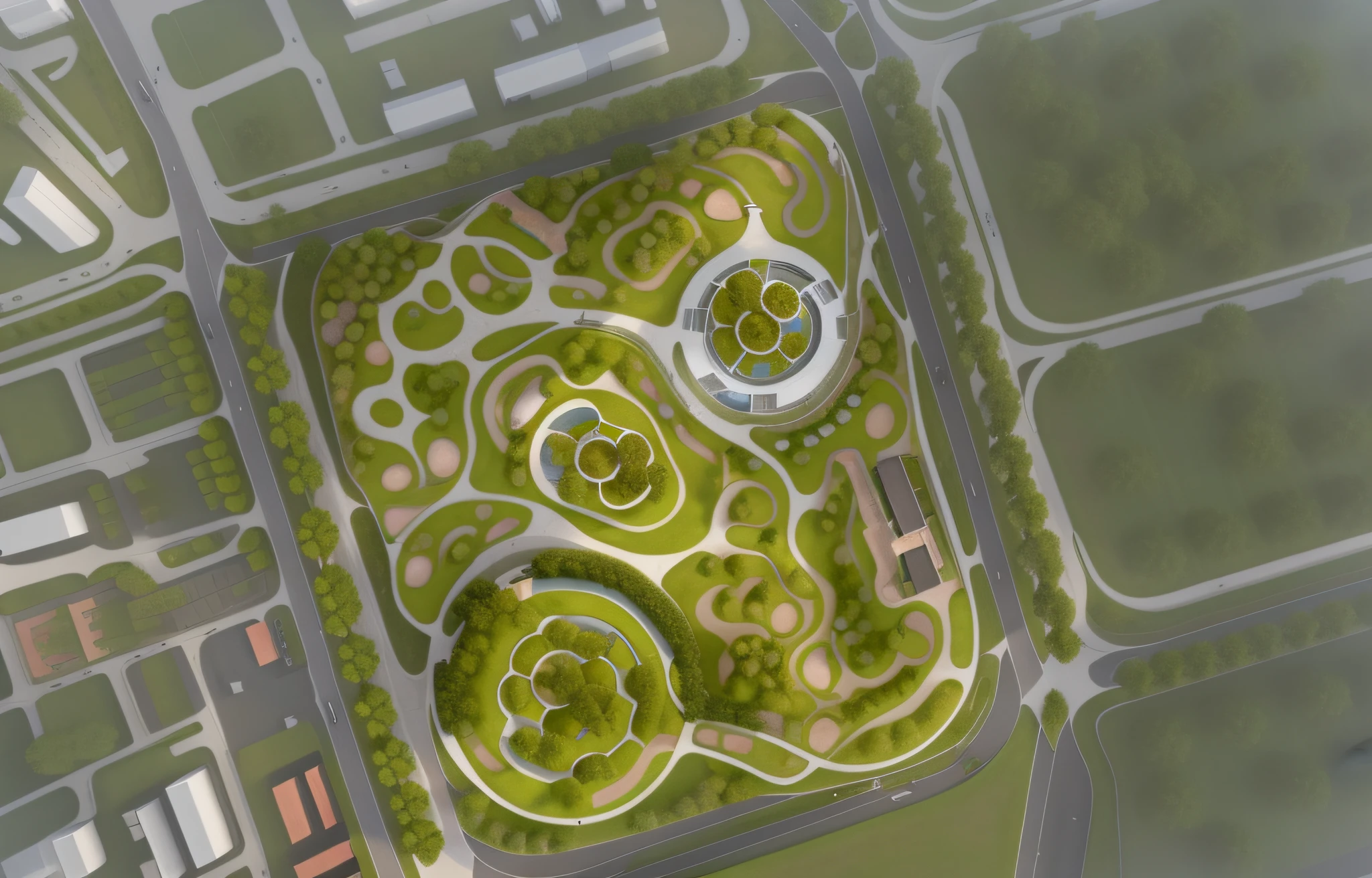 best quality, super detailed, (full detail), (4k), 8k, trees, houses, grass, buildings, (continuous road network) curved roads, relief. topography, aerial view of park with circular park and pond, aerial view of (multicolored plants), aerial view, park, aerial illustration, zaha style architecture, aerial view, aerial view, aerial view, city park, upper view, queen's whirlpool garden, top view, aerial view of a green park square with many trees, best quality, super detailed, (full detail), (4k), 8k, tree, house, grass, building, Curved roads, topography. Terrain, (watery system, pond)) (curved red gallery), (scientific research center, exhibition hall, popular science education center) (undulating terrain) aerial view of the park with a large number of trees and many buildings, aerial illustration, aerial view, aerial view, aerial view, top view, overhead view, overhead view, isometric aerial view, aerial view, [top view]!,top view, top view, aerial view, from aerial view, from aerial view, satellite view satellite view, aerial illustration, top view, aerial view, aerial view, aerial view, overhead view, Aerial view from above, Aerial view from above, Park, Center of gravity zone, Top view, Isometric aerial view, Aerial view of a green square with many trees, Satellite view, Aerial illustration, Top view, Aerial view, Aerial view, Aerial view, Aerial view, Aerial view, Aerial view, Aerial view, Aerial view, Aerial view, Aerial view,