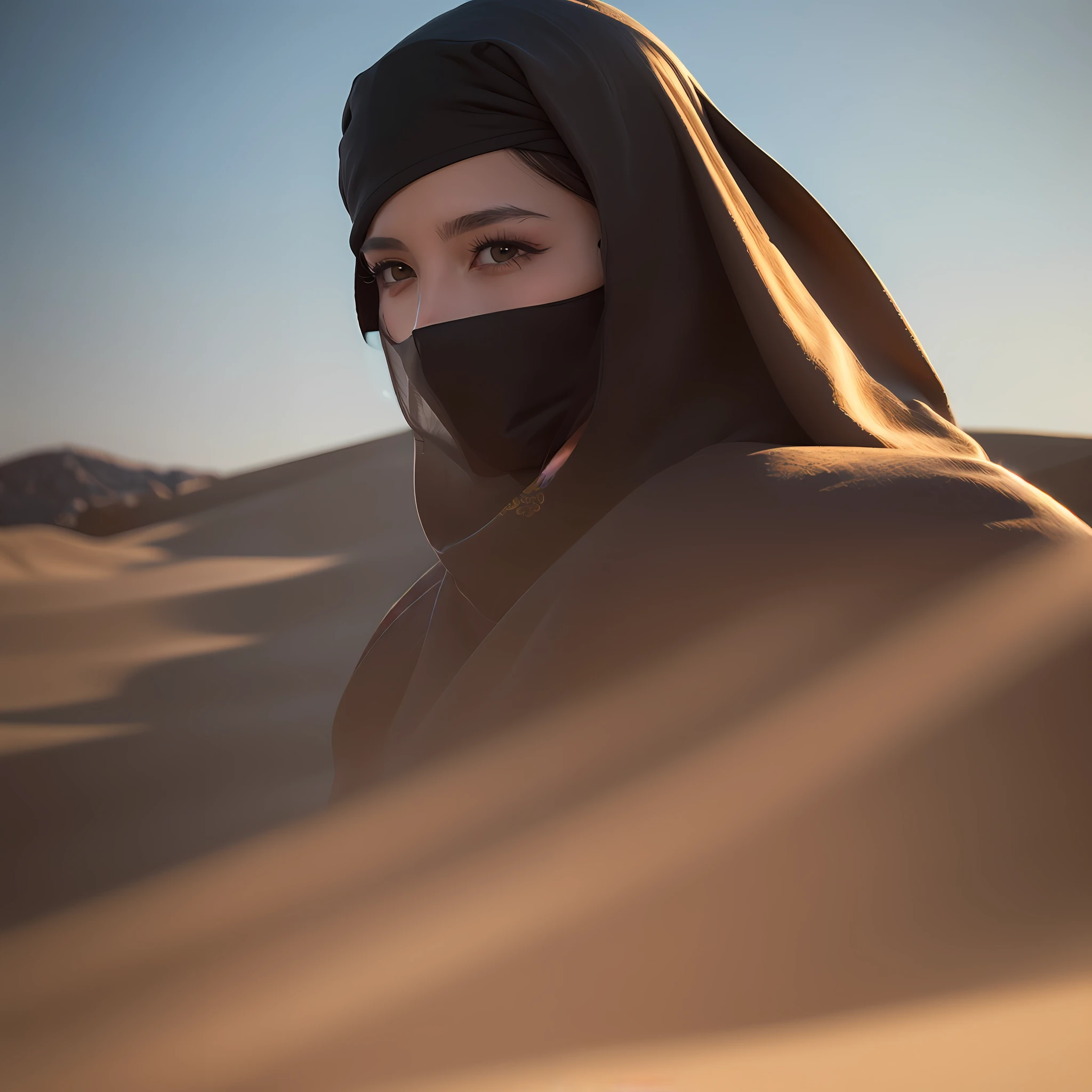 Black silk veil with Ottoman gold pattern