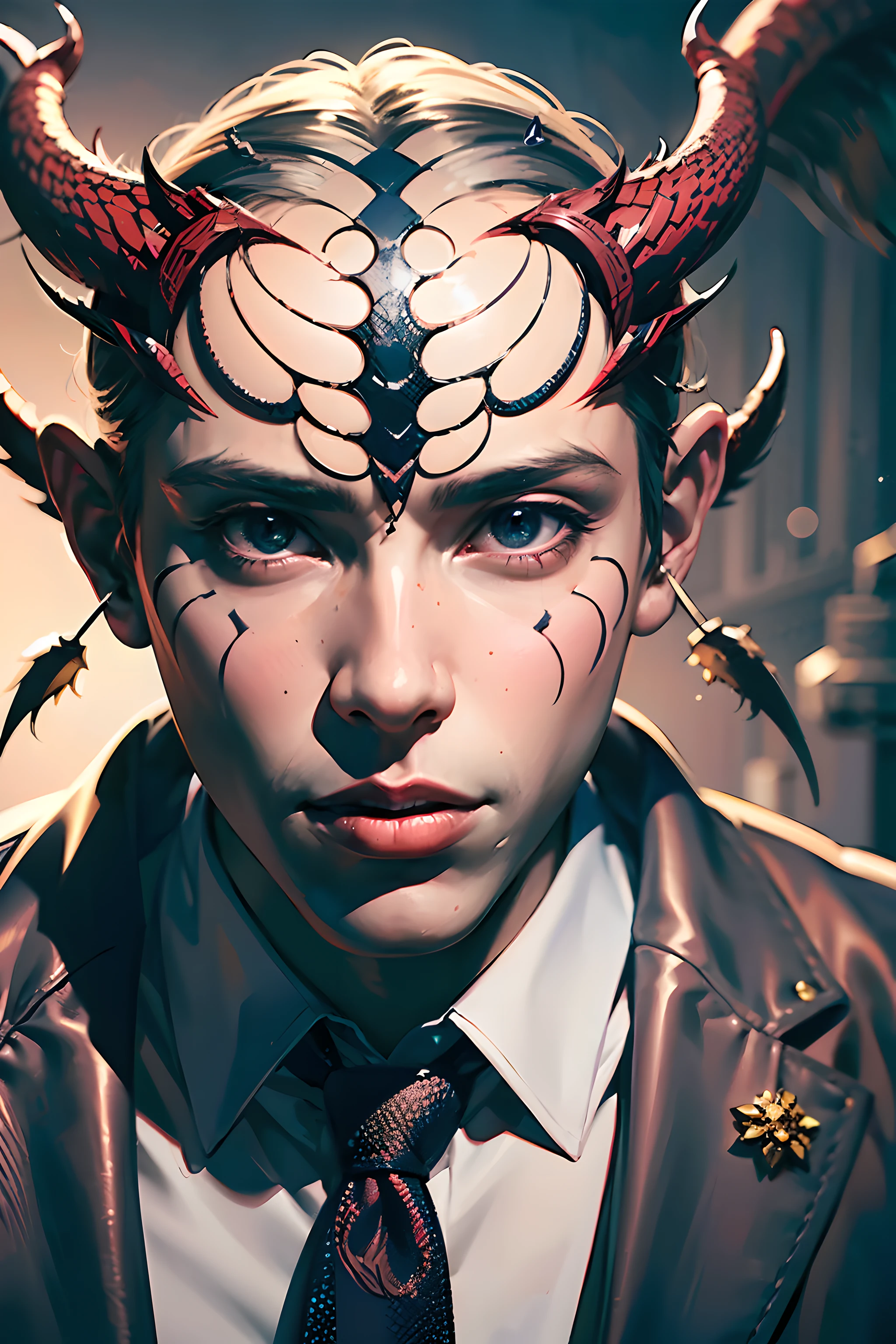((Demogorgon)), ((face open)), portrait, suit, tie, elegant, profesional lighting, (masterpiece),((ultra-detailed)), (highly detailed CG illustration),(expressionless), (best quality:1.2),realistic8K UHD,High definition
