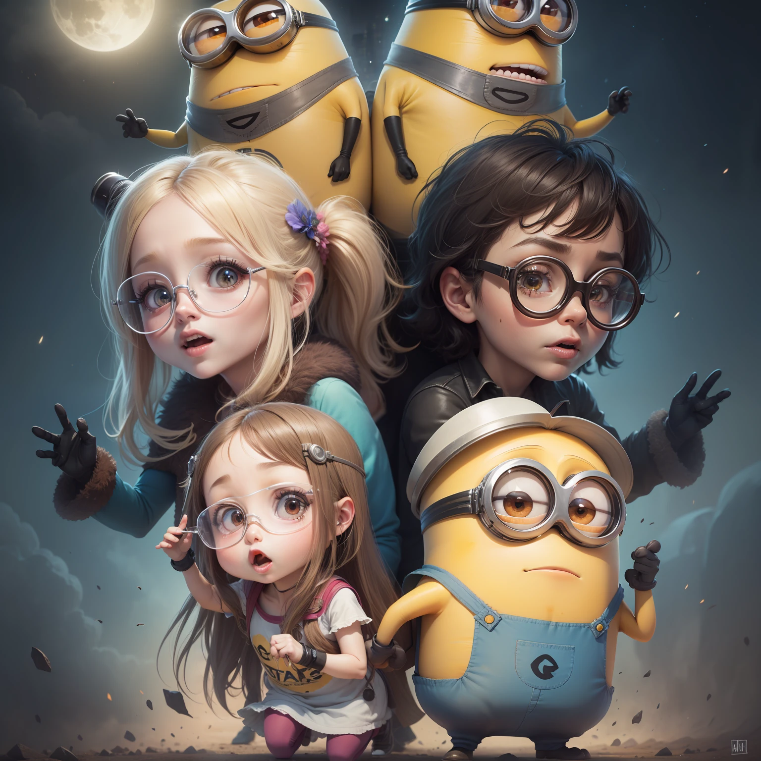 "Minions from the movie, Despicable Me, the Night"