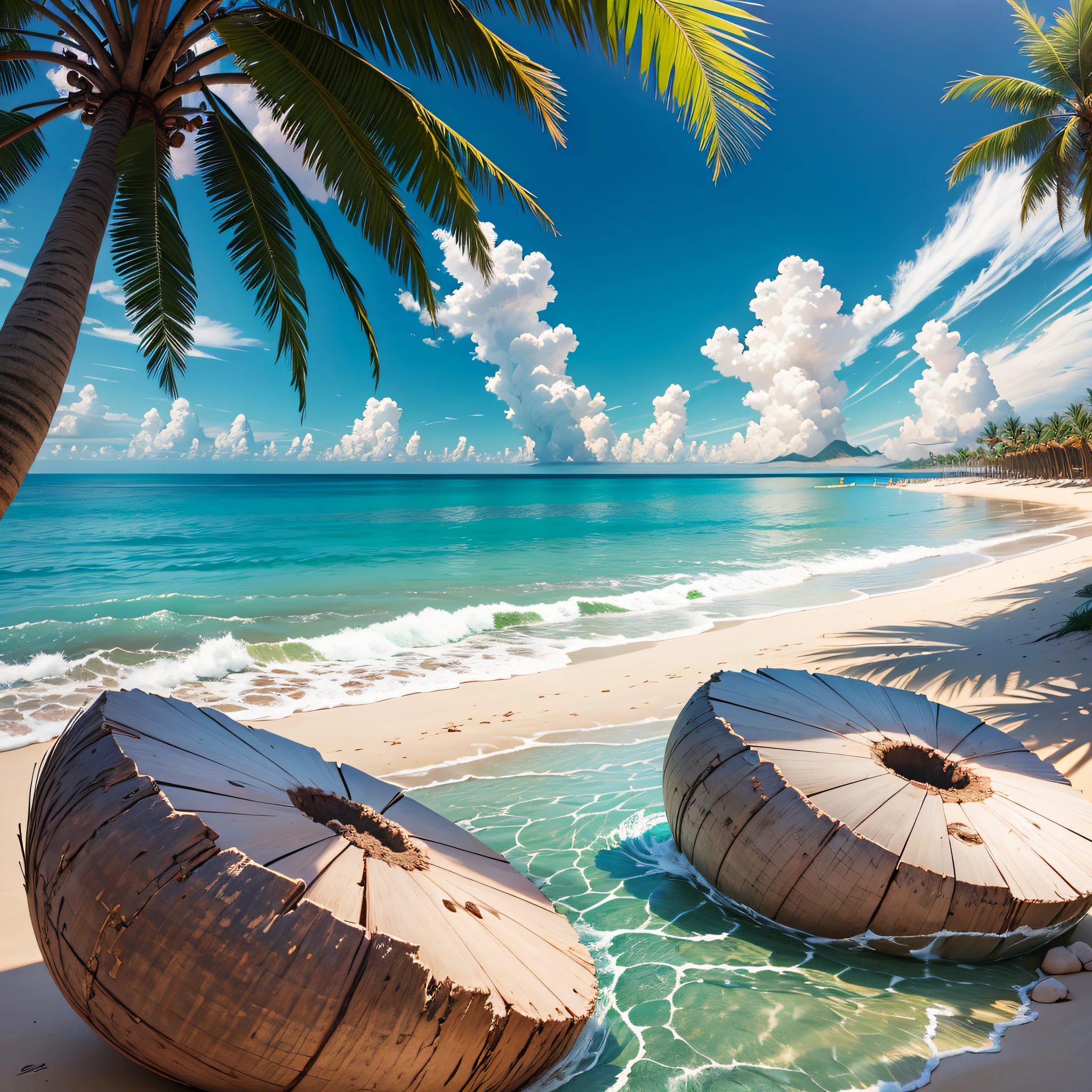 Beach coconut tree stone vertical sheets --auto --s2