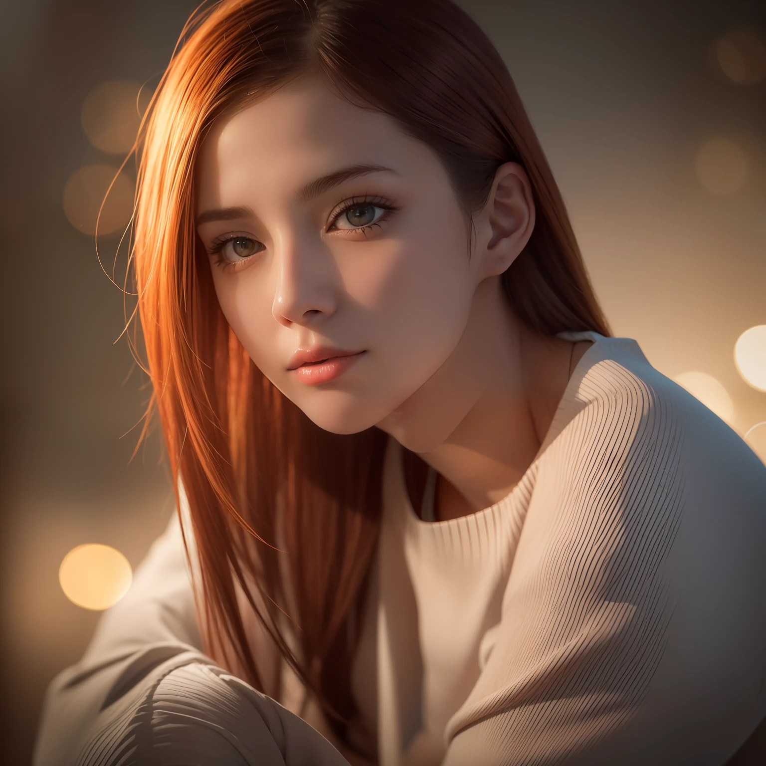 500R, ((a woman sitting)), bright background, masterpiece, best quality, super detailed, high resolution, very detailed, 8k uhd, (fidelity, fidelity: 1.5), realistic, (natural light), (bokeh: 1.5), (depth of field), bokeh background, amazing, fine detail, the best, high quality, raw photos, pureerosface_v1,
