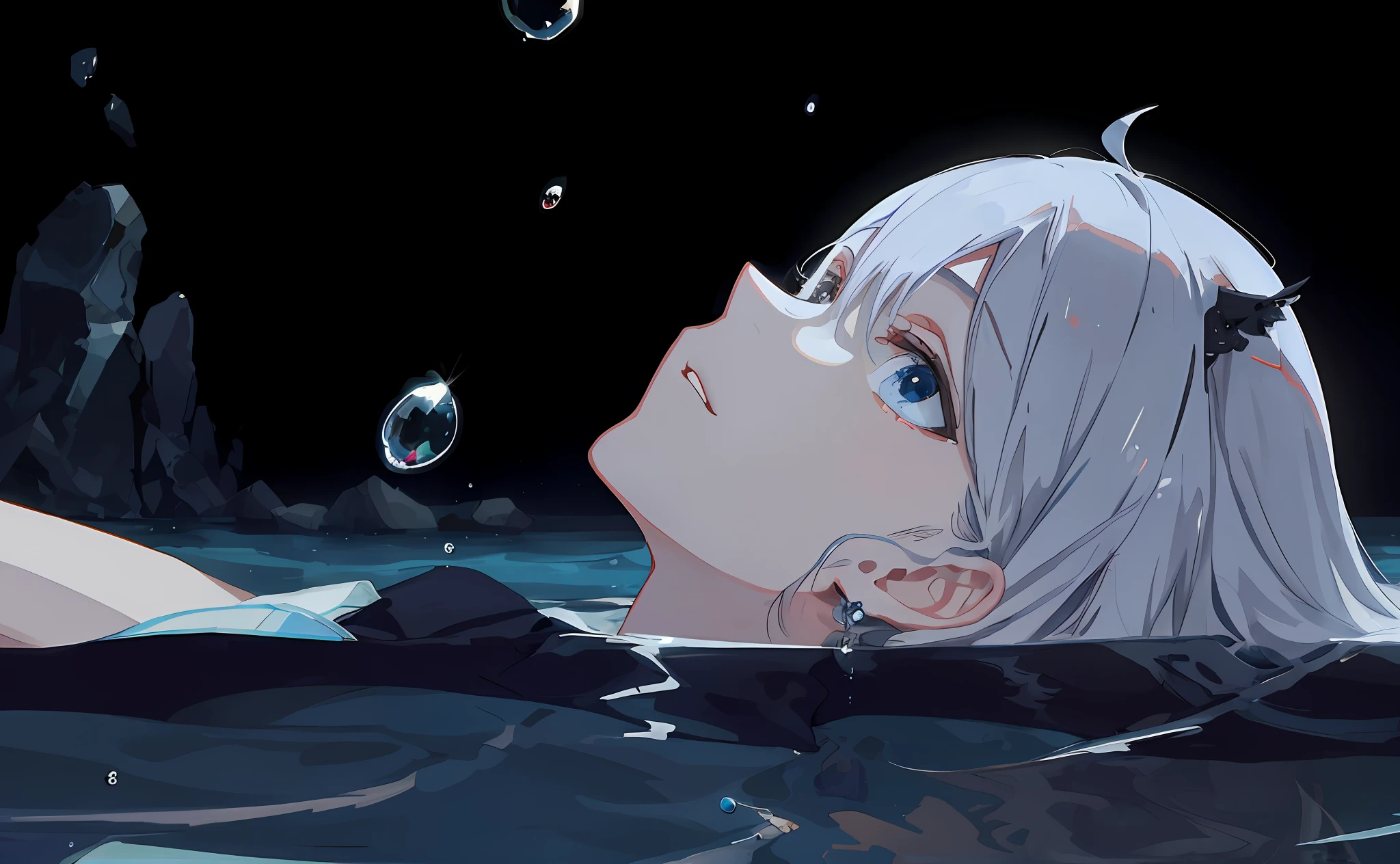 Maiden floating on water, wading, water drops, splashes, waves, (masterpiece, best quality: 1.6), beautiful girl, official art, original photos, incredible absurdity, face lighting, dynamic lighting, cinematic lighting, ultra-realistic, high resolution, photography, sharp focus, highest detail, extreme detail, super detail, fine detail, extremely detailed eyes and face